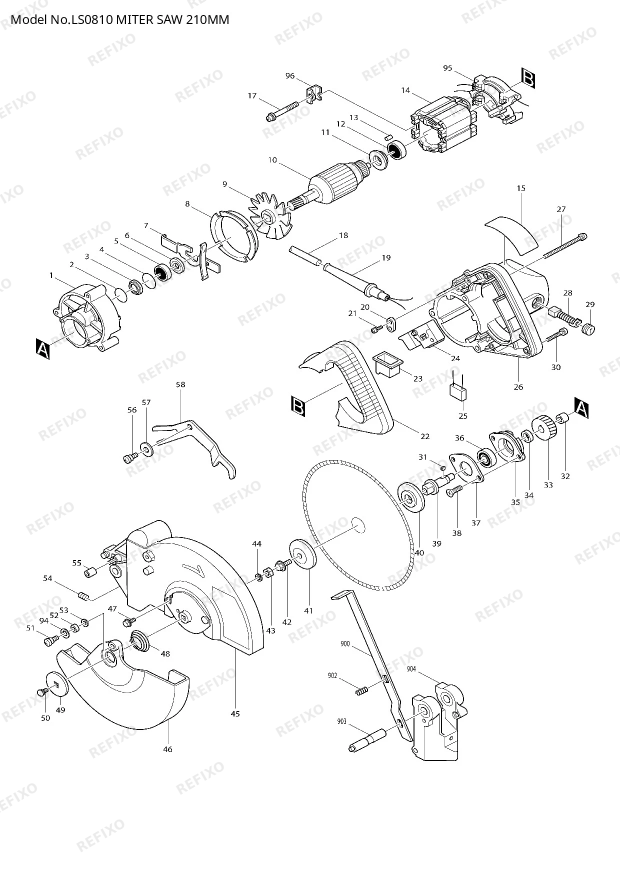 MAKITA LS0810 — схема запчастей