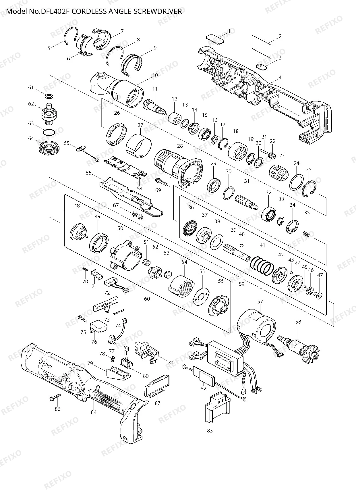 MAKITA DFL402F — схема запчастей
