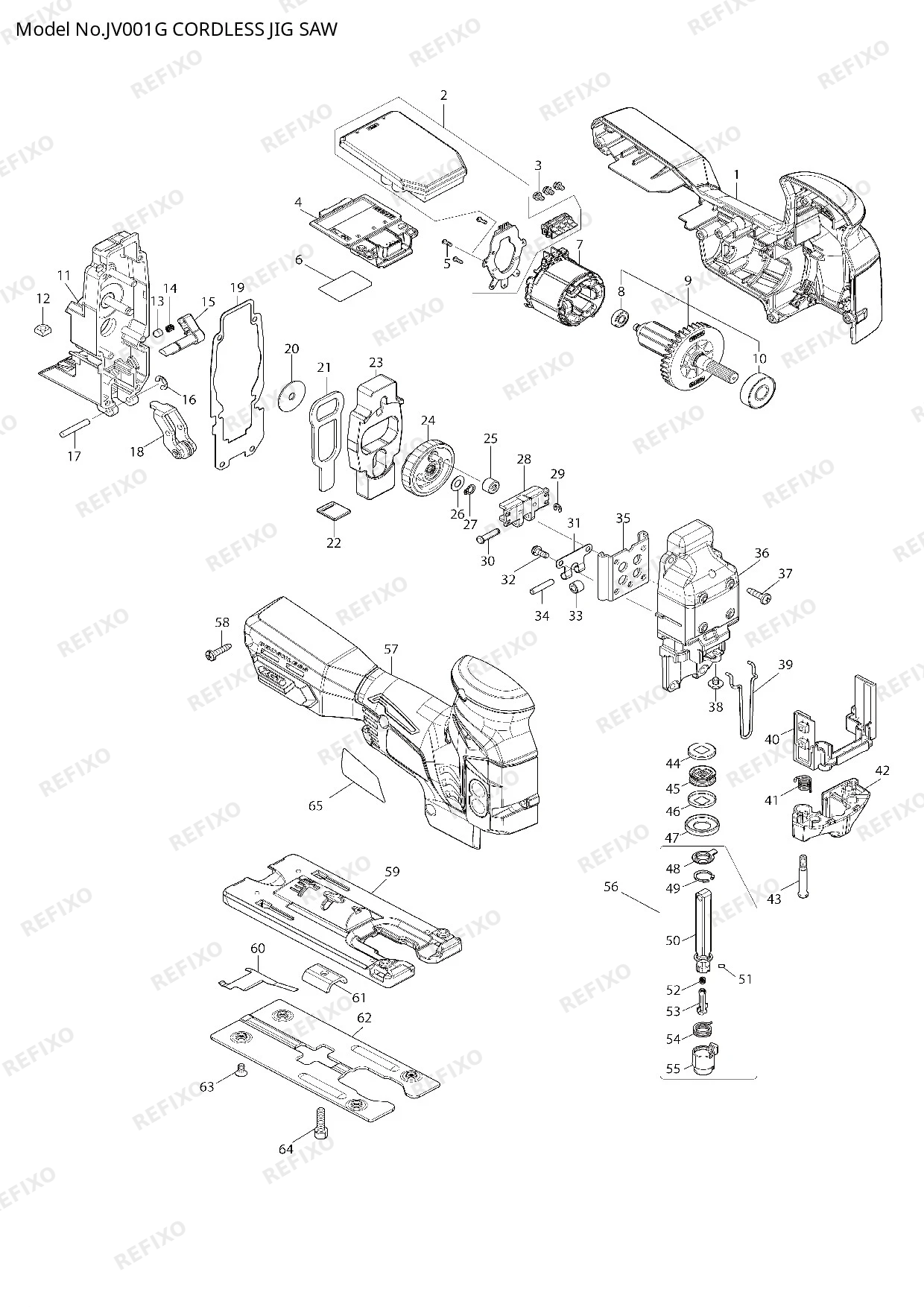 MAKITA JV001G — схема запчастей