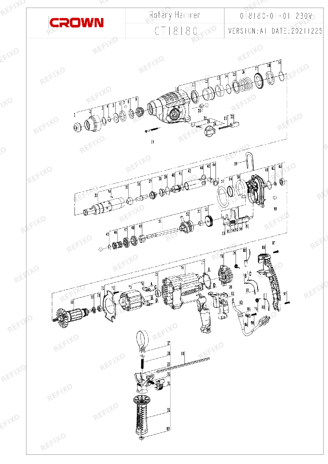 CROWN CT18180 — схема запчастей