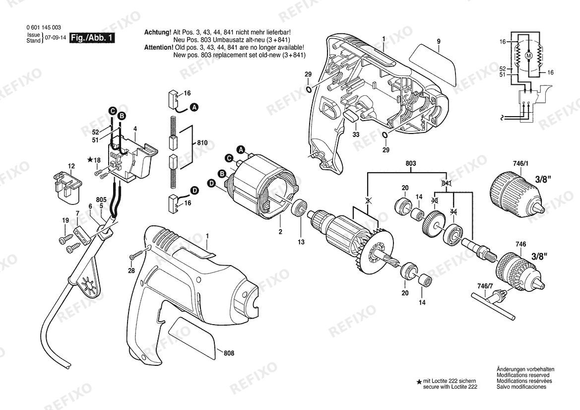 Bosch Дрель GBM 6 | 230 V | 026 - AS (0 601 145 061) — схема запчастей