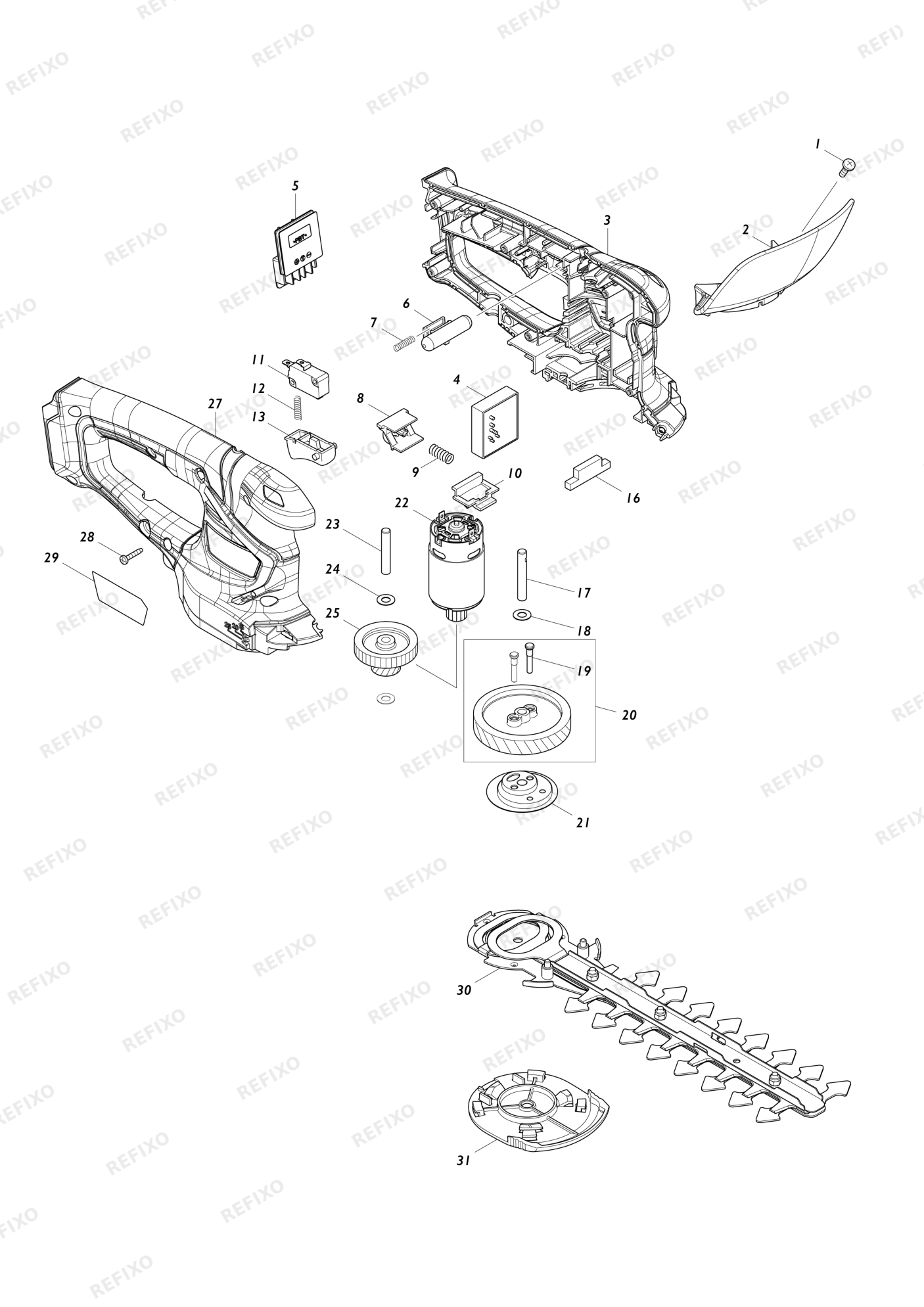 MAKITA UH201D — схема запчастей