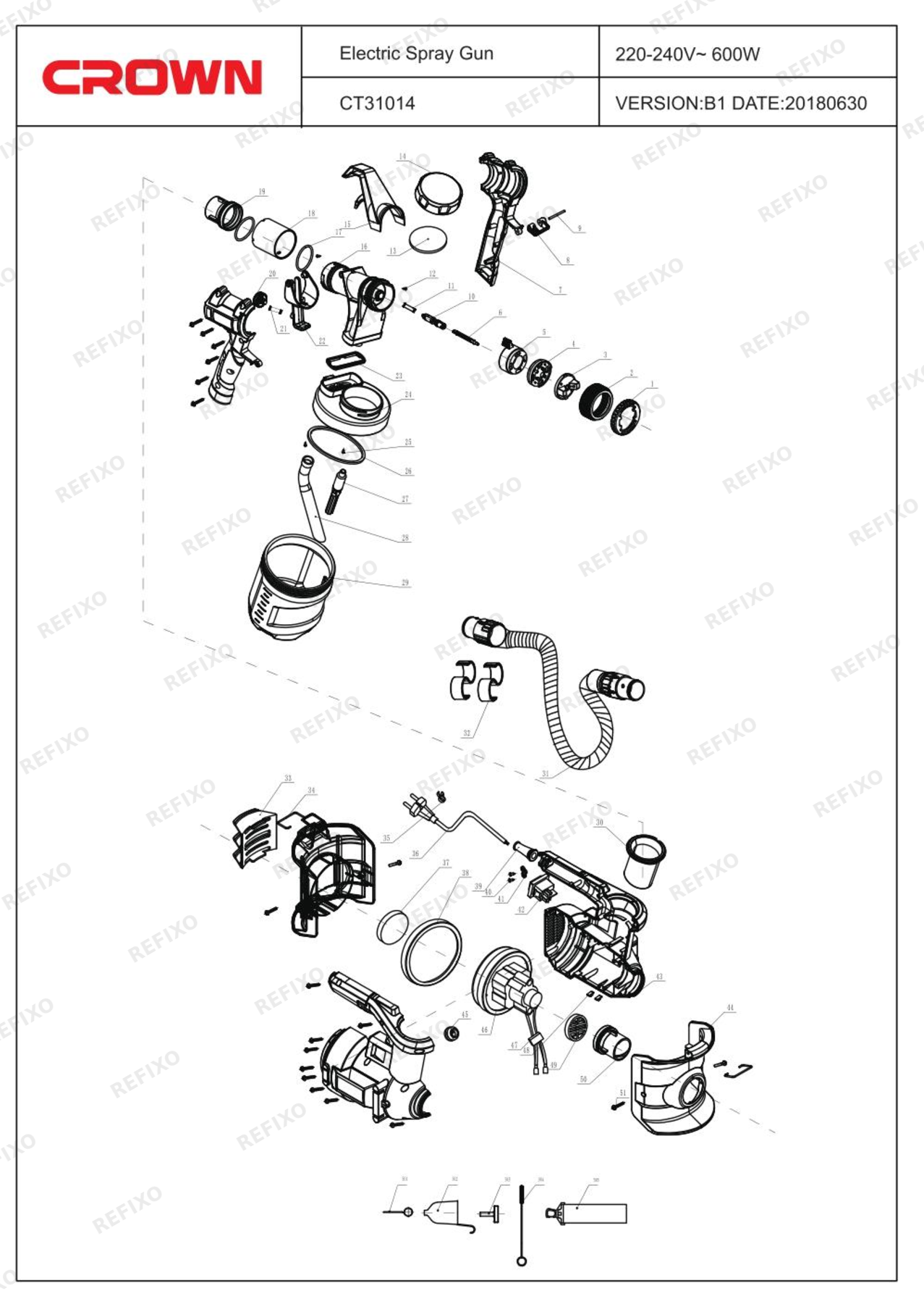 CROWN CT31014 — схема запчастей