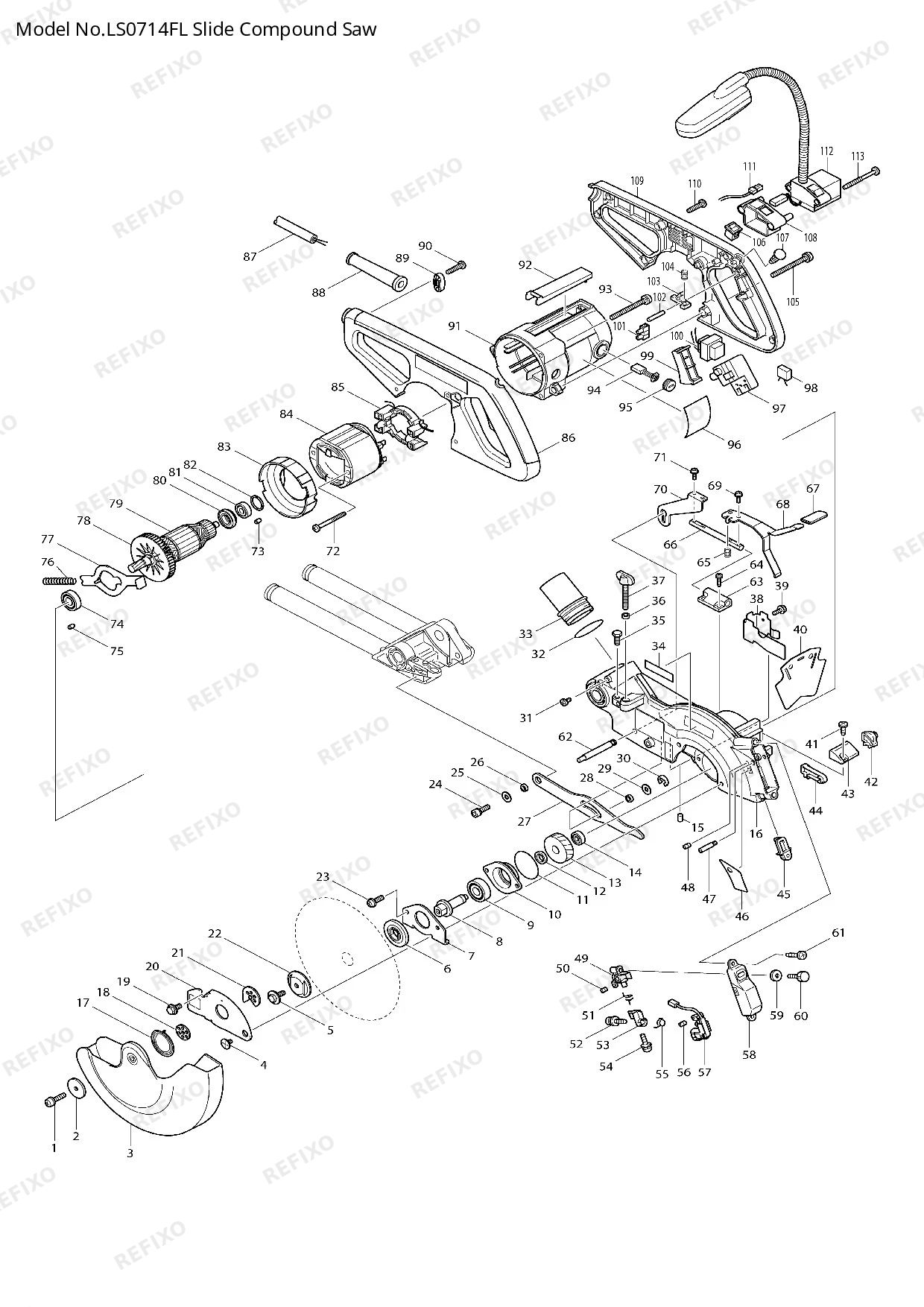 MAKITA LS0714FL — схема запчастей