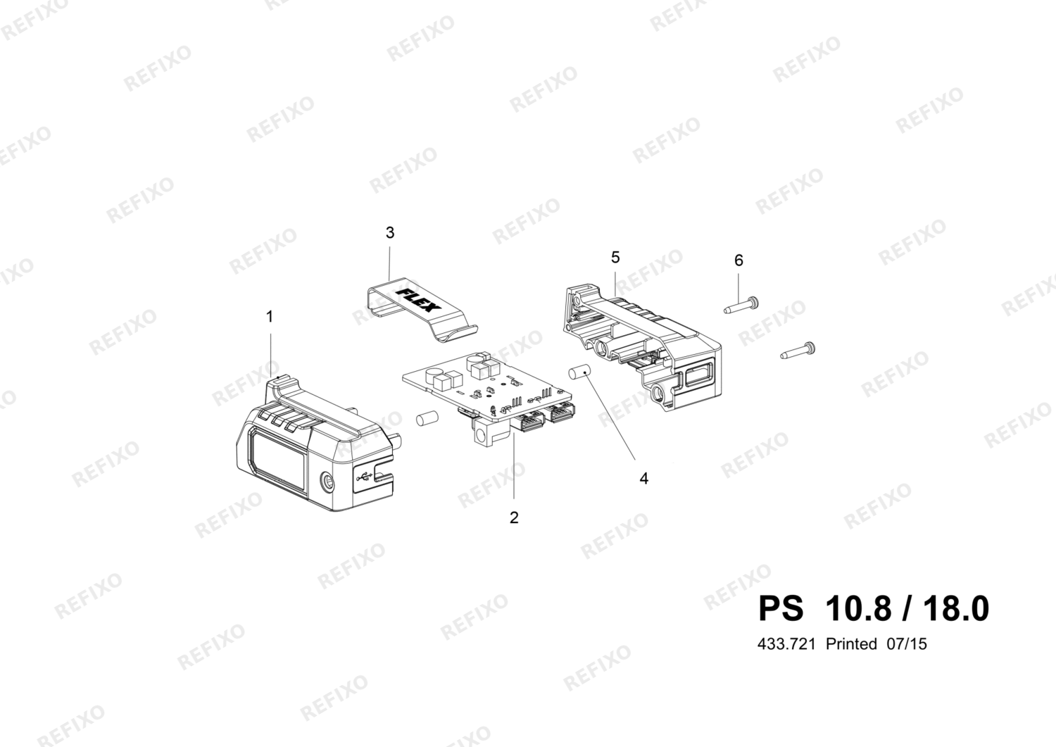 Flex PS 108180 - Akkuadapter 417971 — схема запчастей