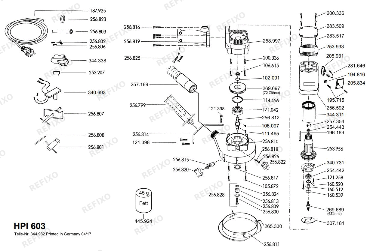 Flex HPI 603 230CEE — схема запчастей