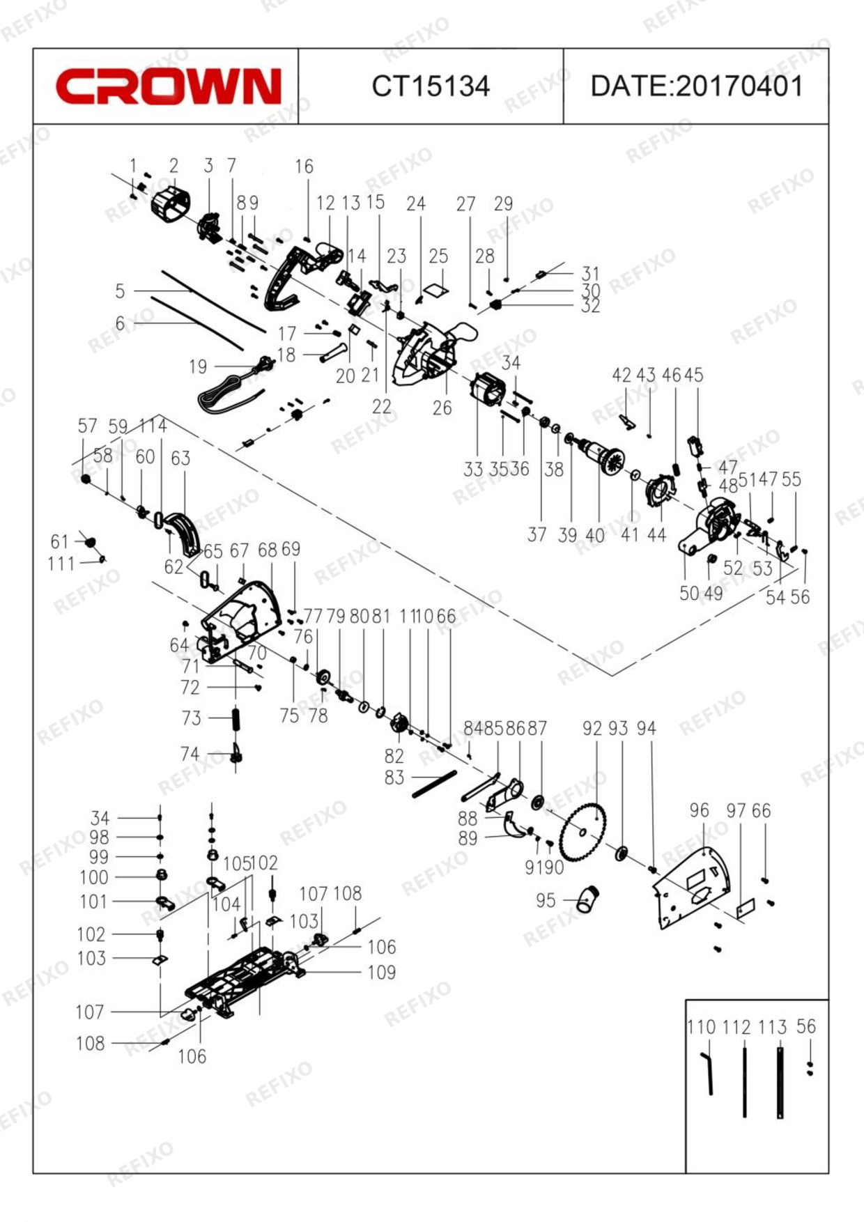 CROWN CT15134 — схема запчастей