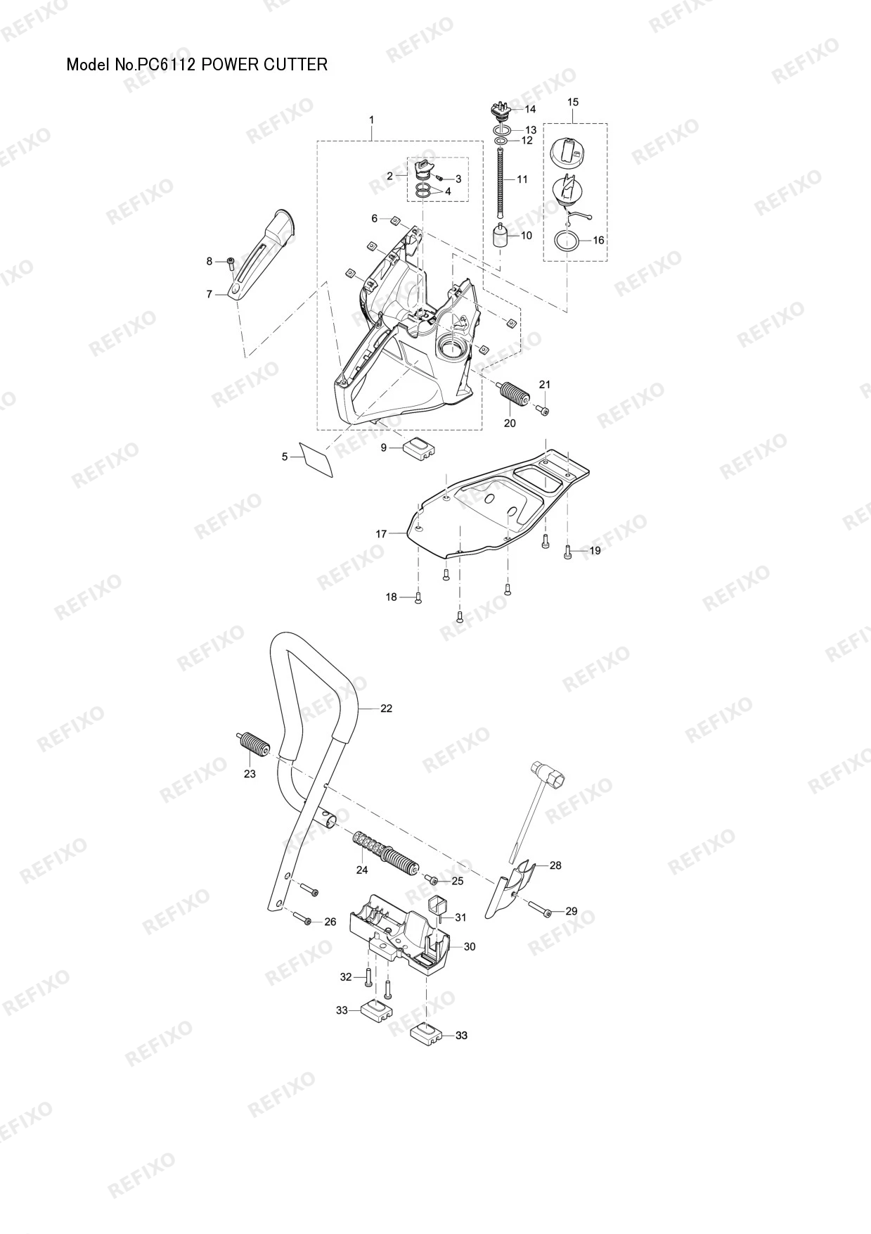 MAKITA PC 6112 — схема запчастей