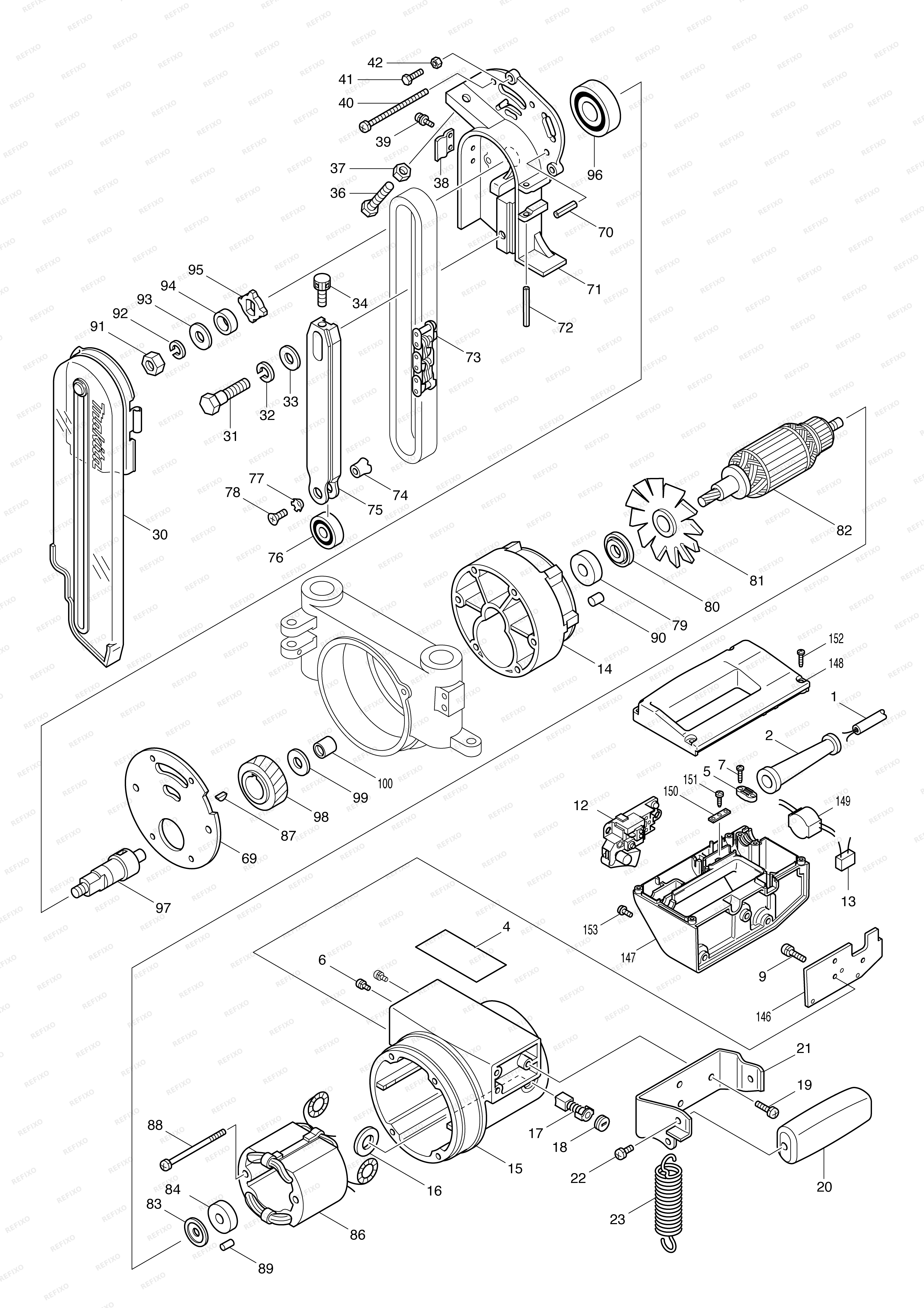 MAKITA 7104L — схема запчастей