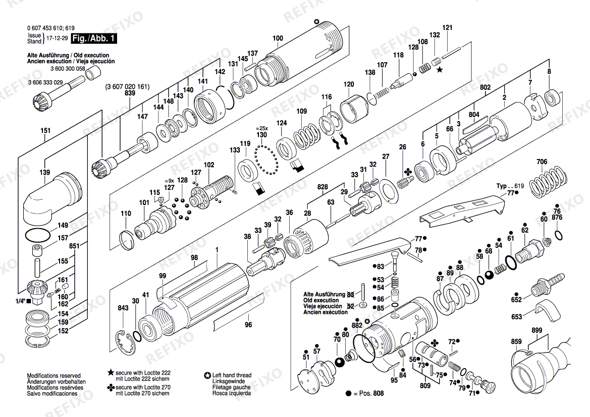 Bosch Pw-Winkelschrauber-Ind 180 WATT-SERIE (0 607 453 619) — схема запчастей