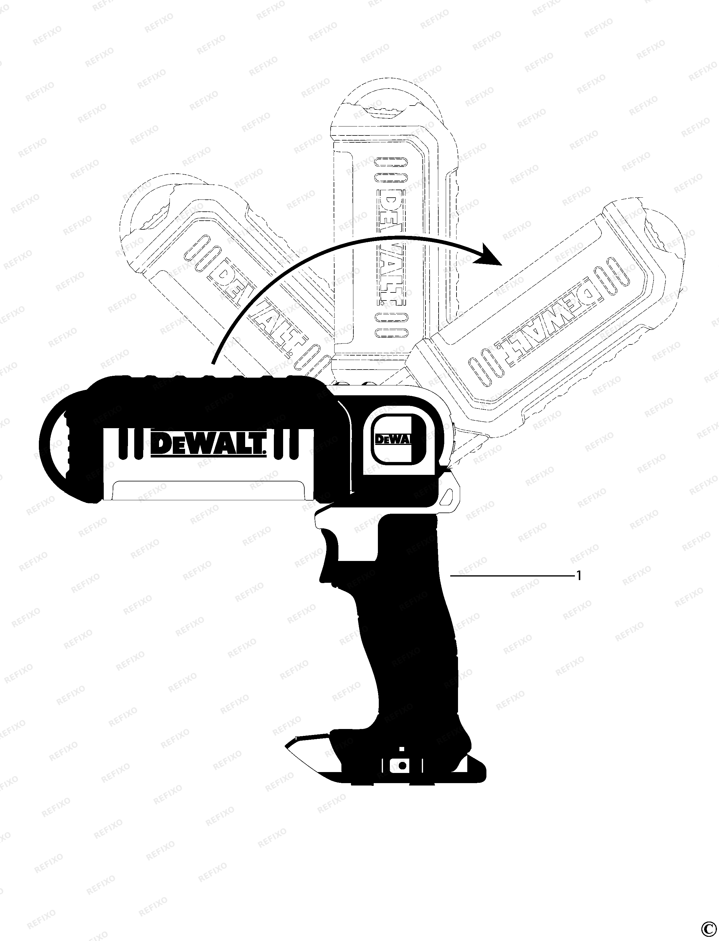 DeWalt СВЕТИЛЬНИК DCL050 — схема запчастей