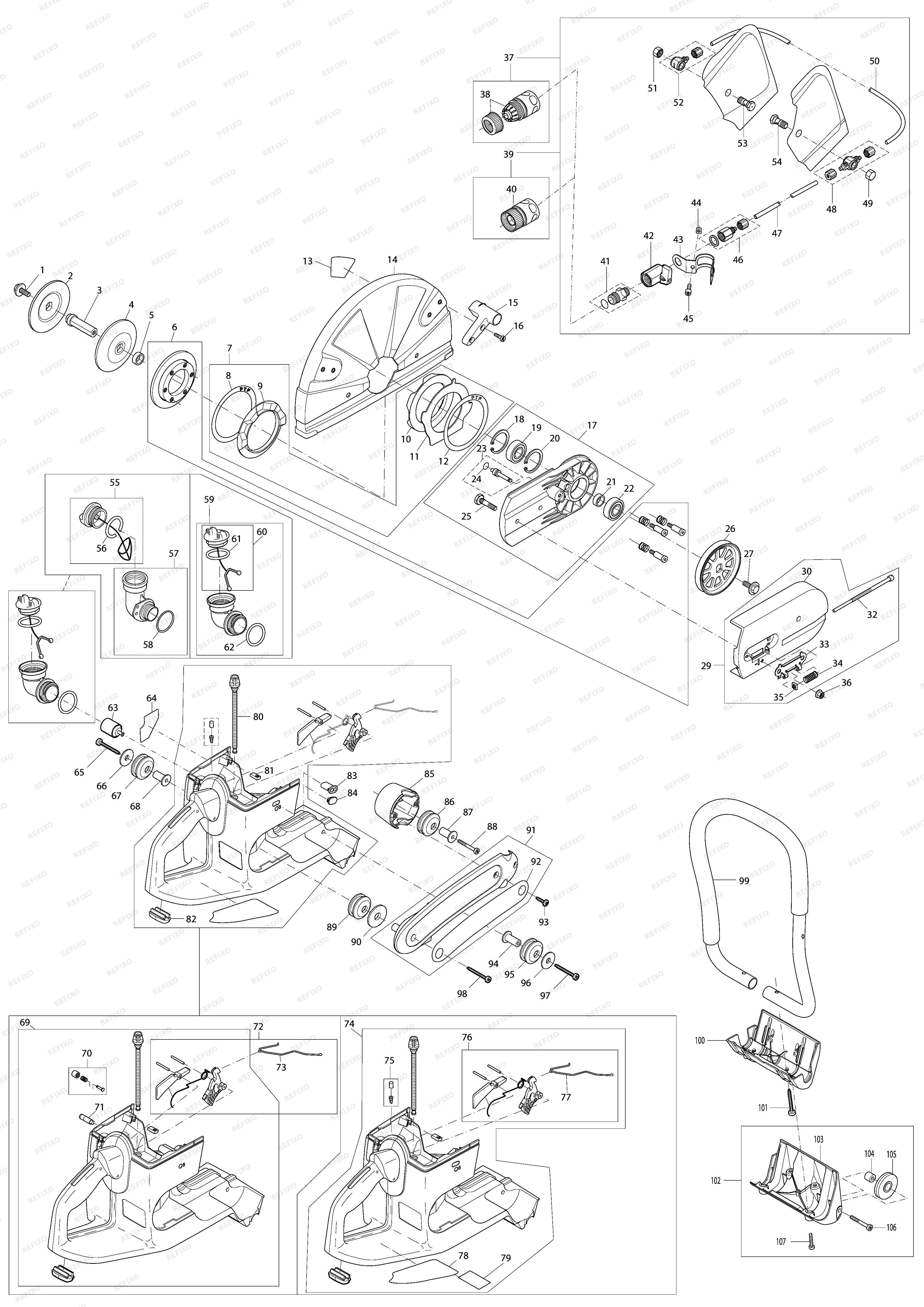 MAKITA DPC6431 — схема запчастей
