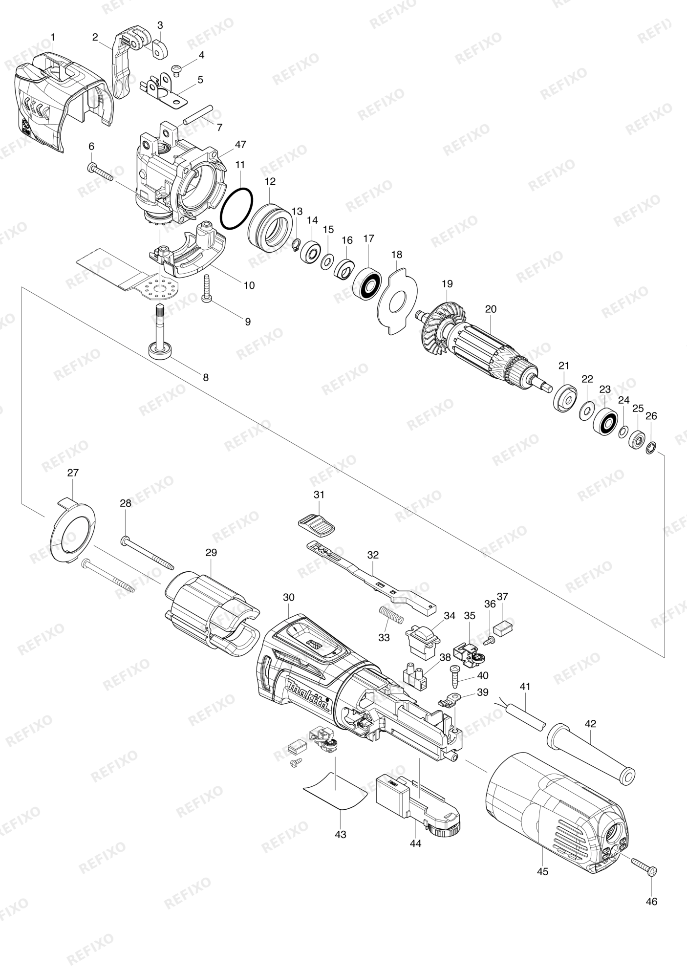 MAKITA TM3010C — схема запчастей