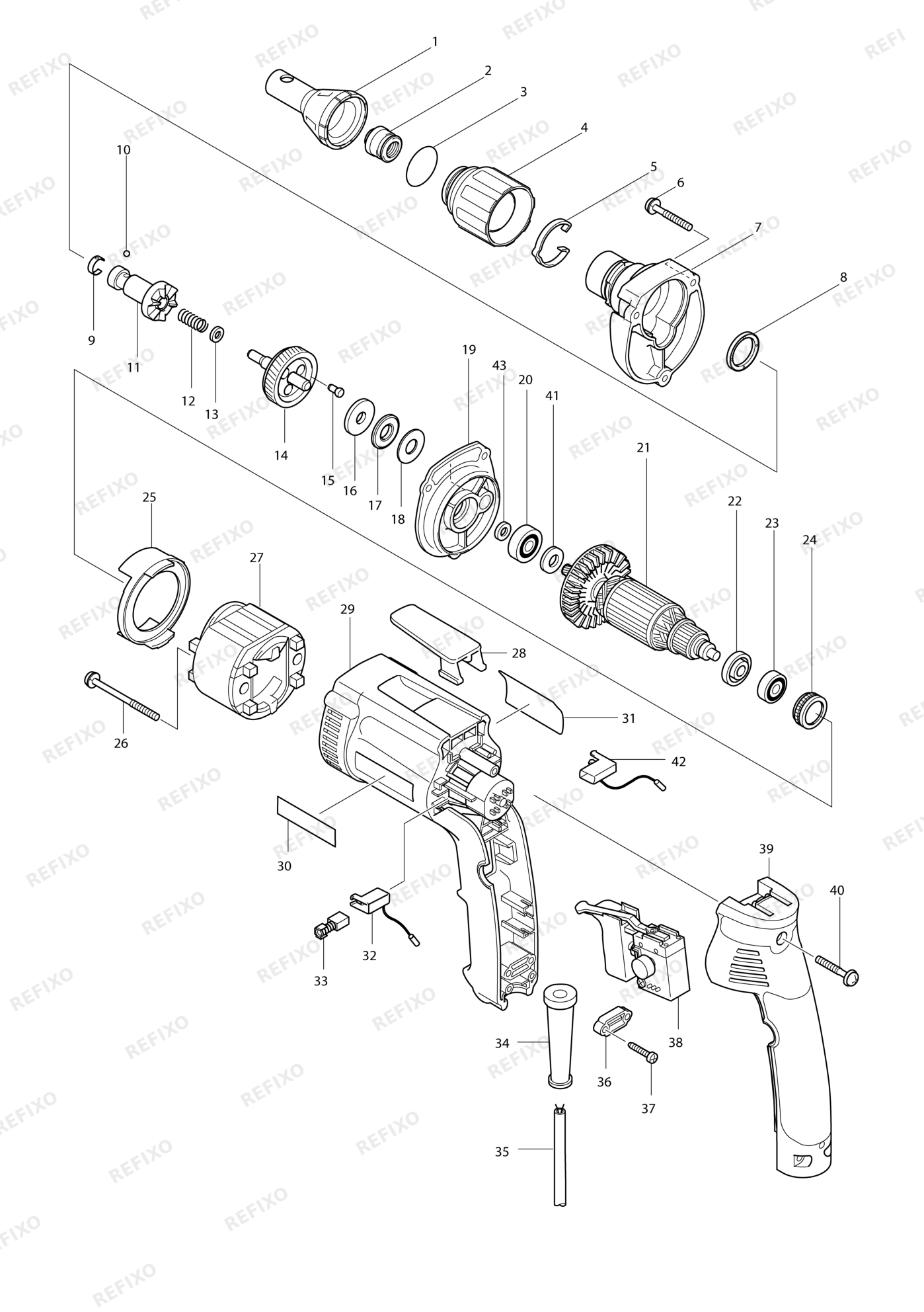 MAKITA 6824 — схема запчастей