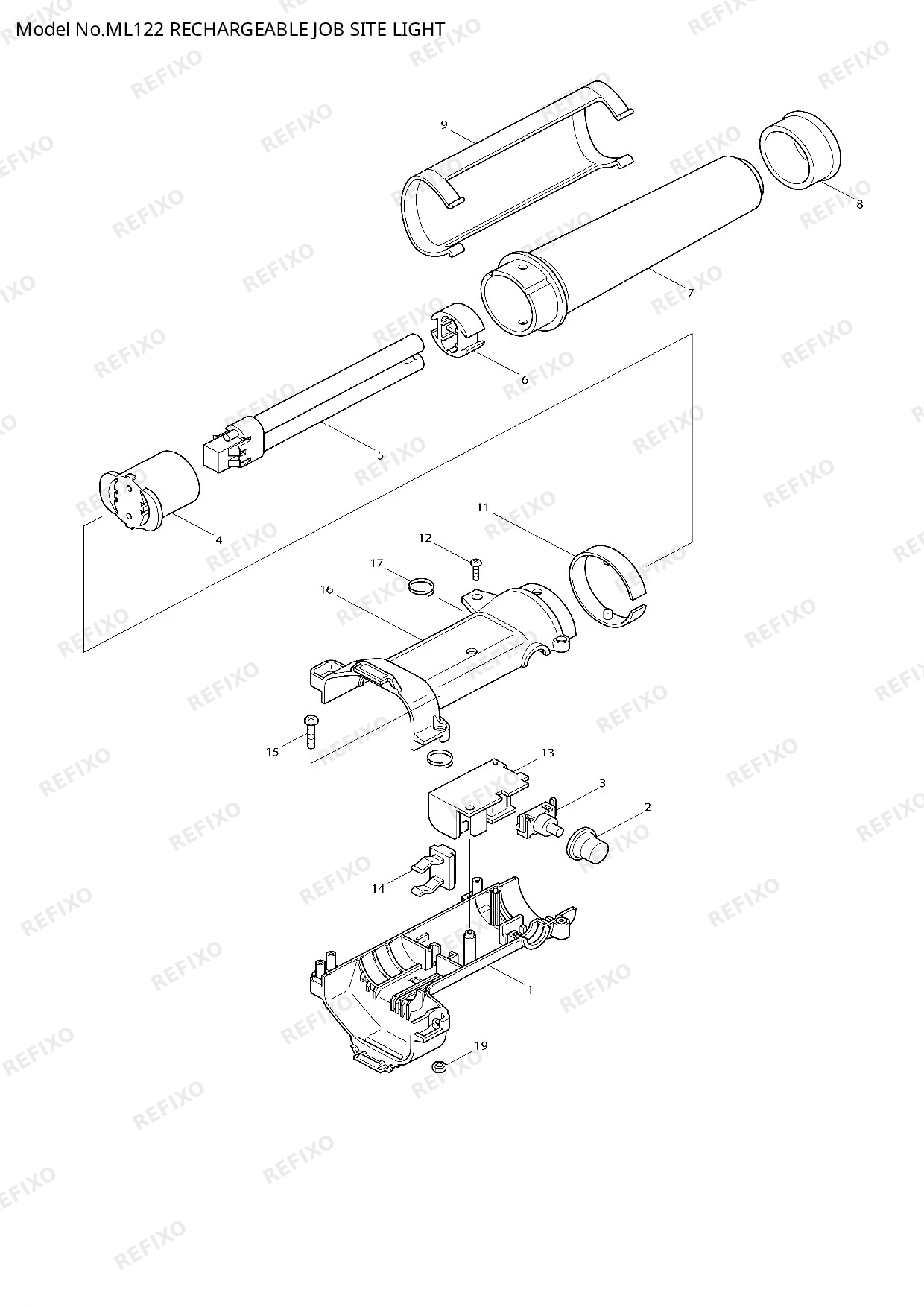 MAKITA ML122 — схема запчастей