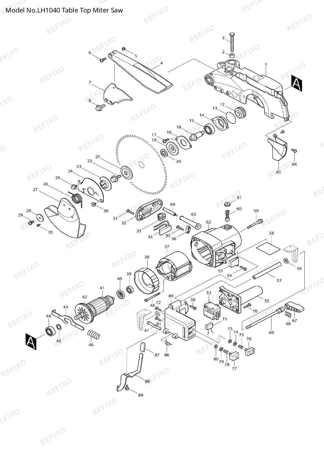 MAKITA LH1040 — схема запчастей