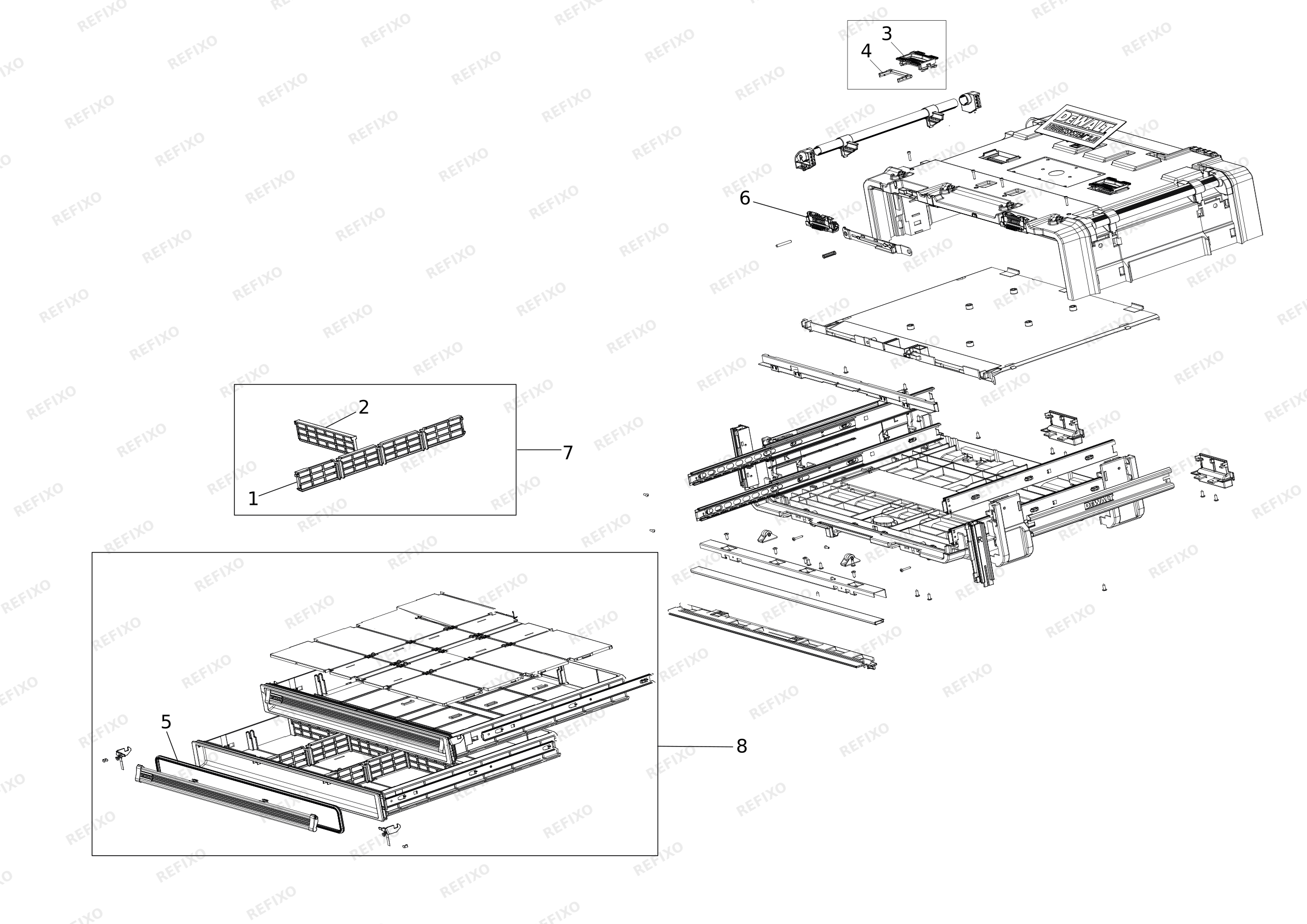DeWalt СИСТЕМА ХРАНЕНИЯ TOUGH SYSTEM DWST08520-1 — схема запчастей