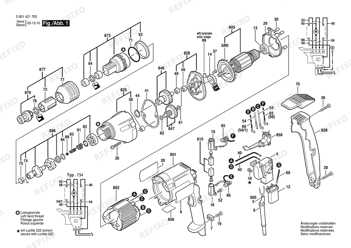 Bosch Шуруповёрт GSR 6-25 TE | 230 V | 004 - CH (0 601 421 732) — схема запчастей