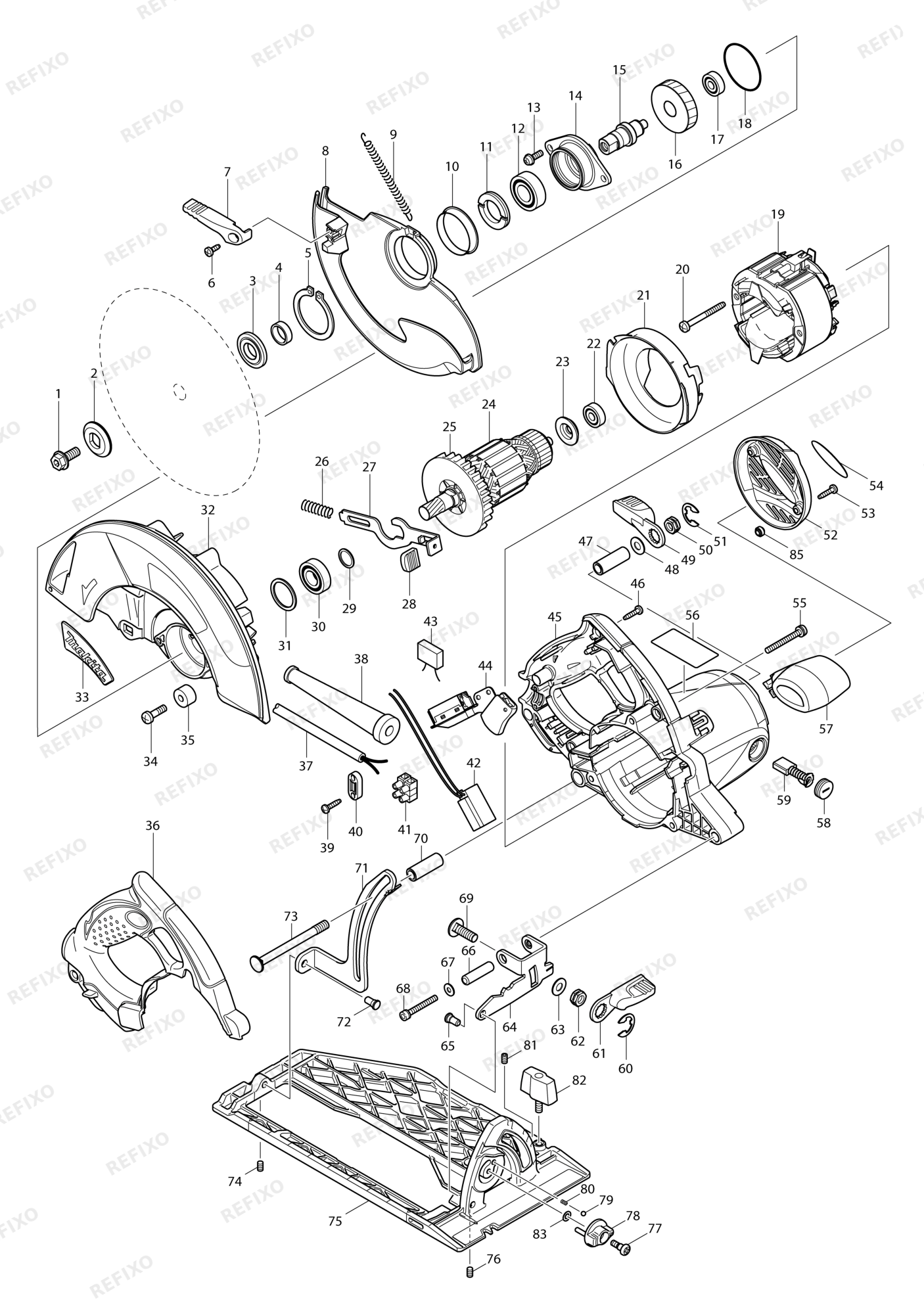 MAKITA 5008MG — схема запчастей