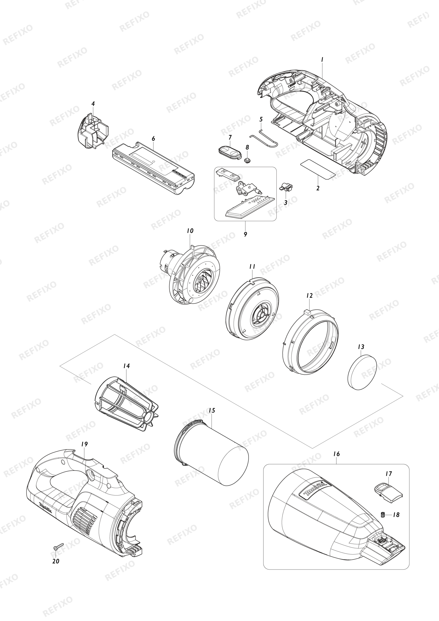 MAKITA CL117FD — схема запчастей