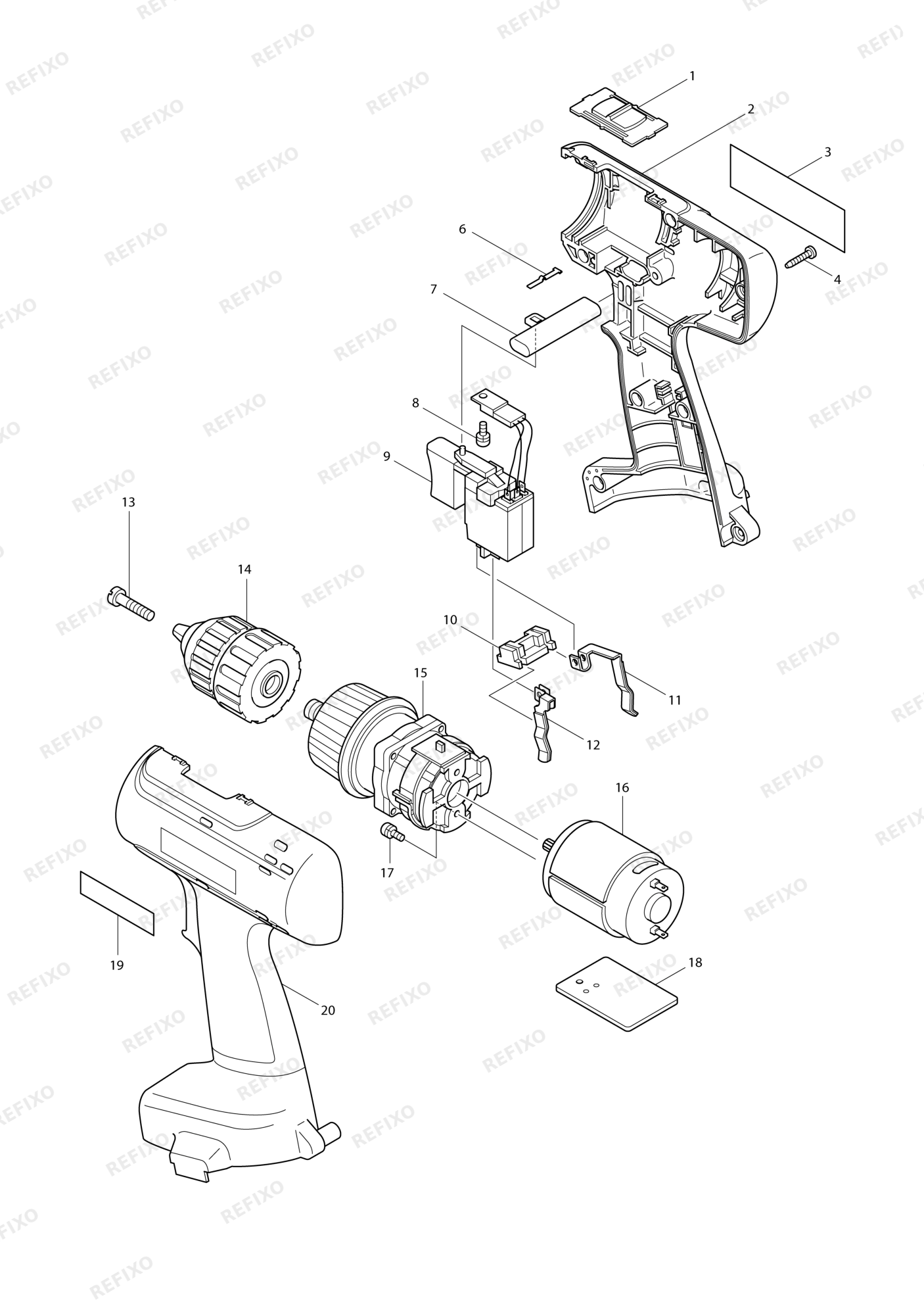 MAKITA 6228D — схема запчастей