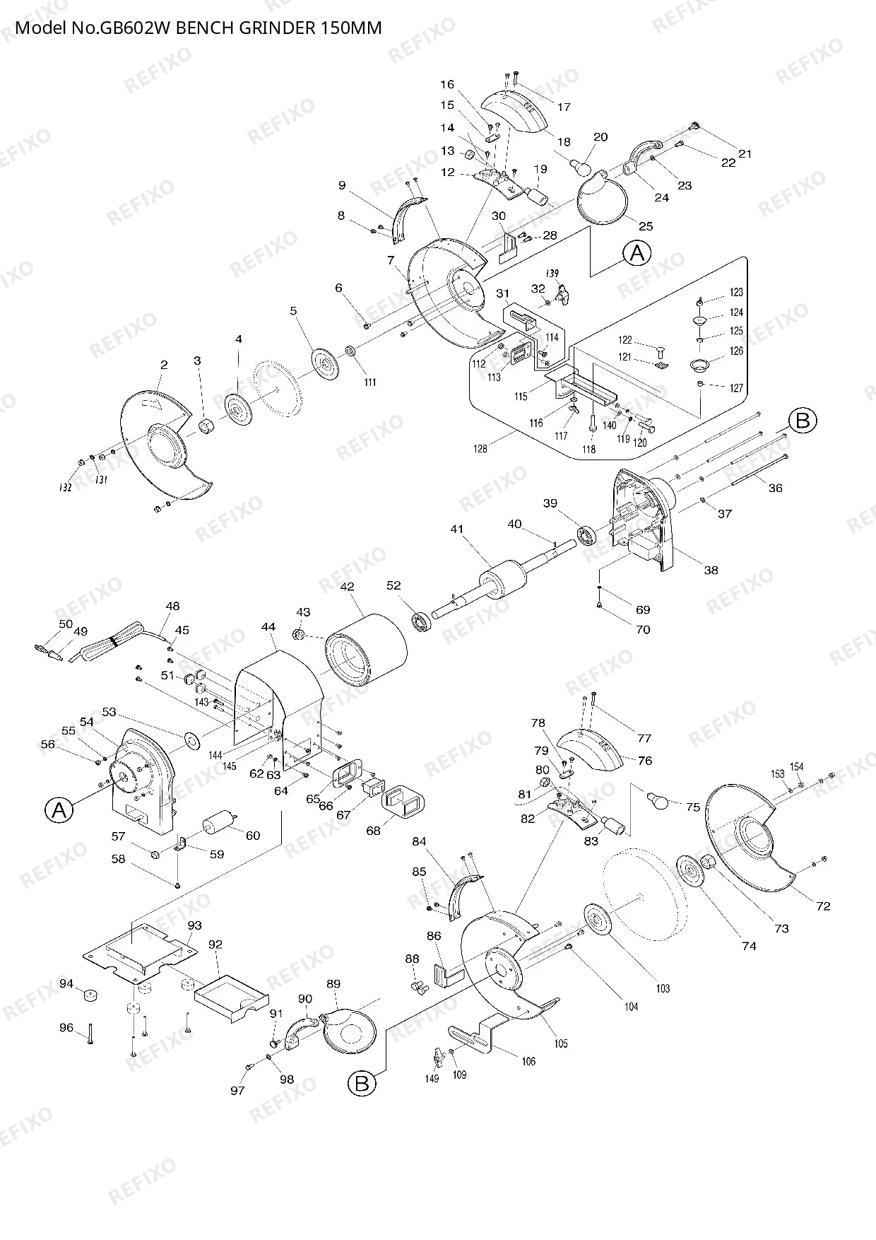 MAKITA GB602W — схема запчастей