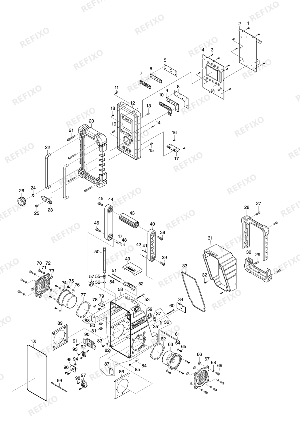 MAKITA DMR107 — схема запчастей