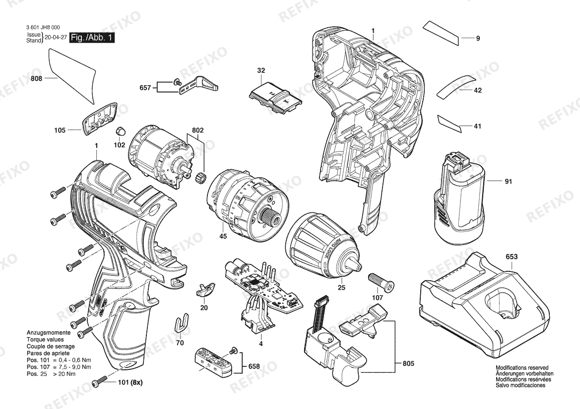 Bosch Аккумуляторный шуруповёрт GSR 10.8V-35 | 10.8 V | 006 - JP (3 601 JH8 050) — схема запчастей