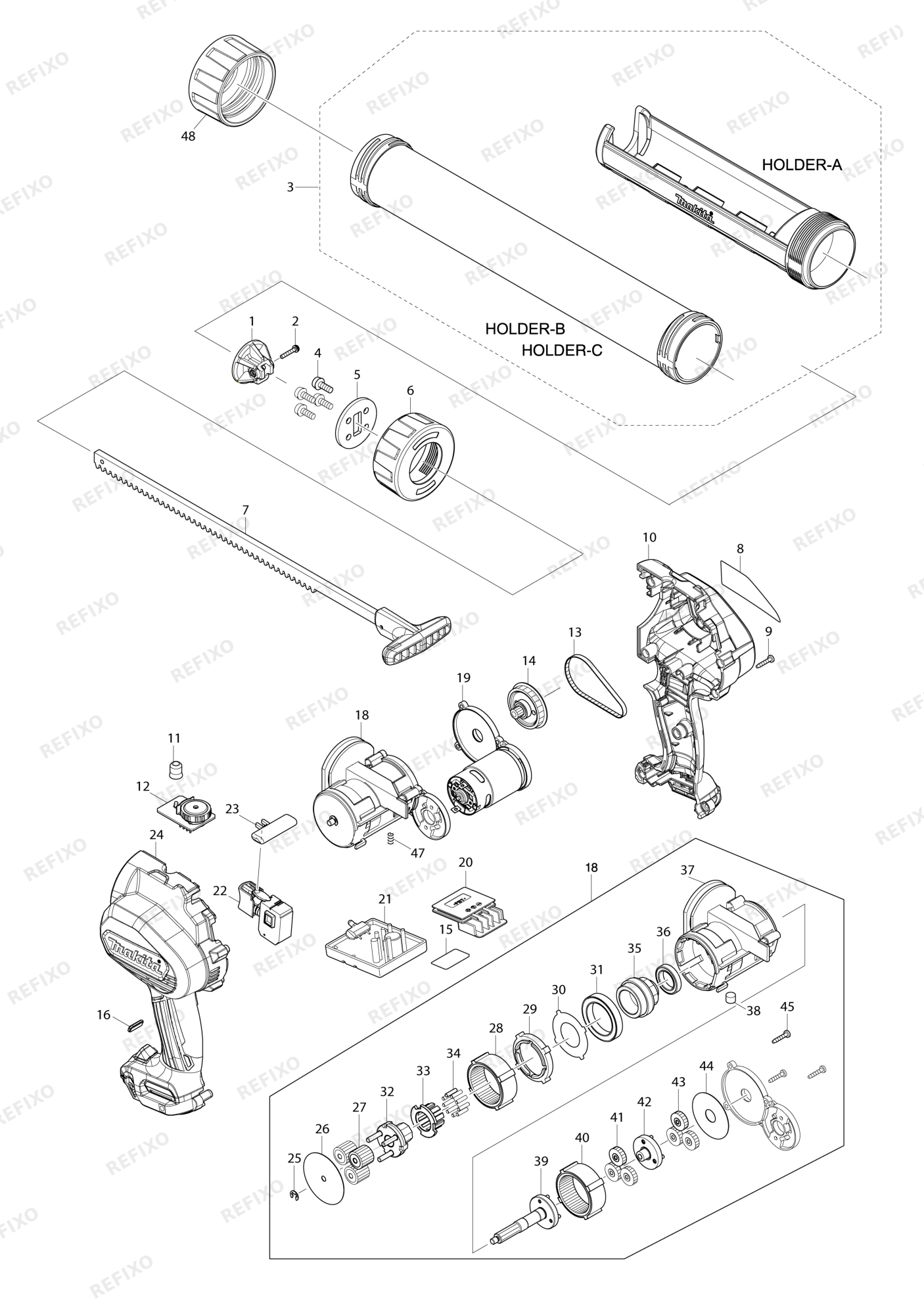 MAKITA CG100D — схема запчастей