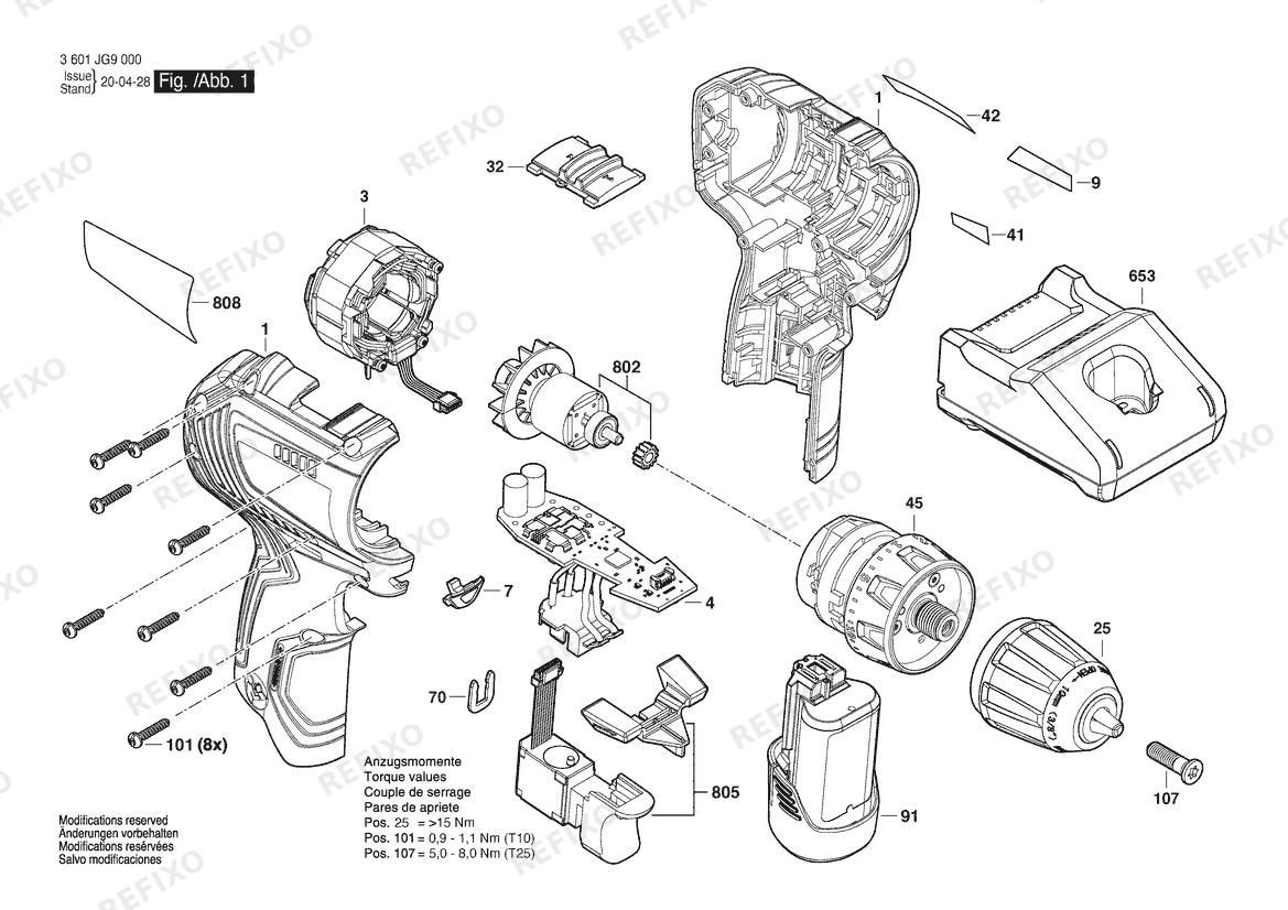 Bosch Аккумуляторный шуруповёрт GSR 12V-30 | 12 V | 044 - LAM (3 601 JG9 0E0) — схема запчастей