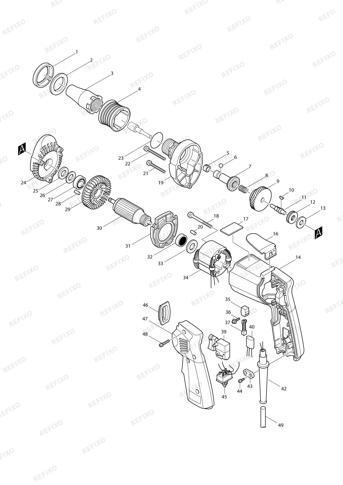 MAKITA 6802BV — схема запчастей