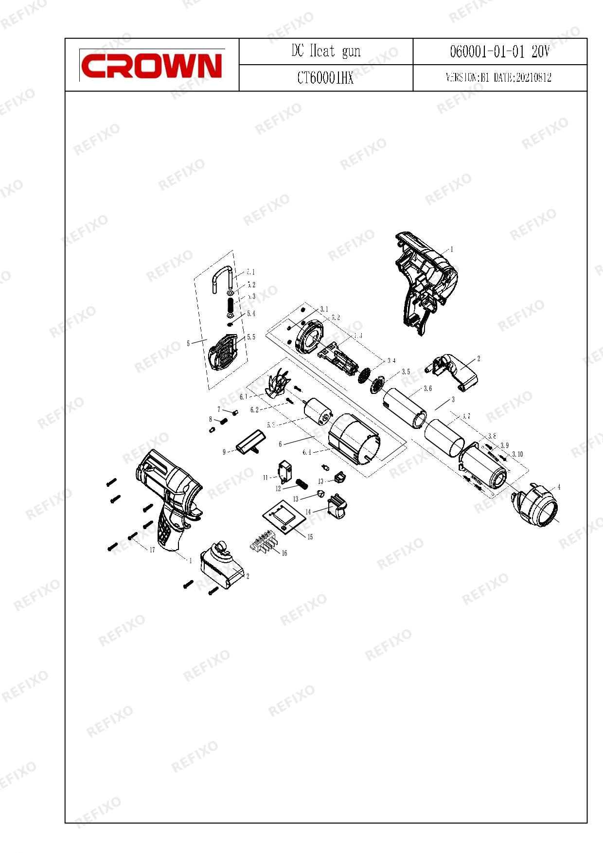 CROWN CT60001HX — схема запчастей