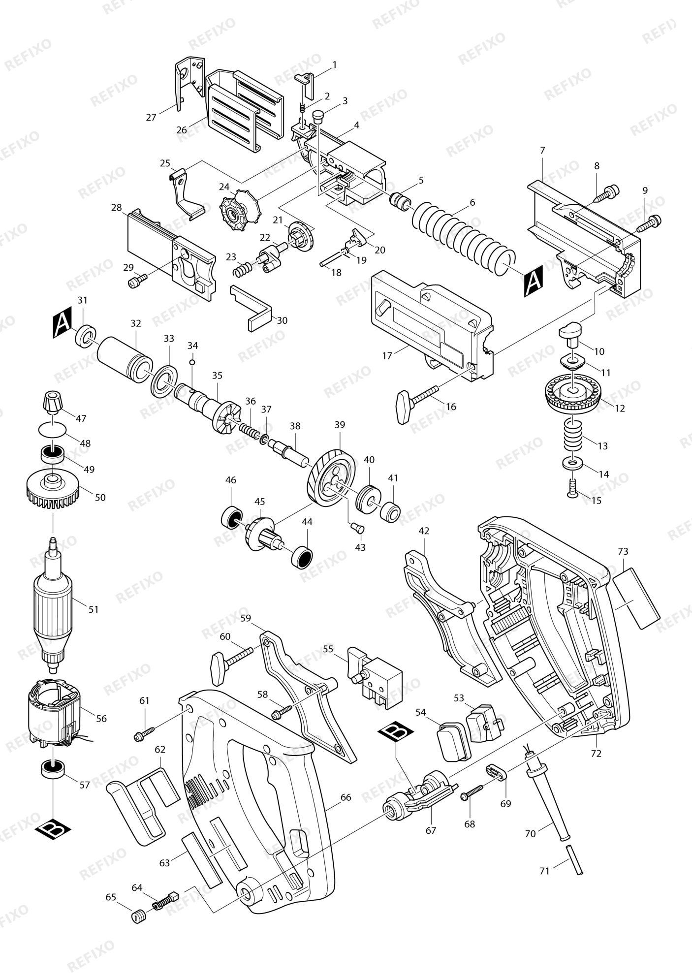 MAKITA 6834 — схема запчастей