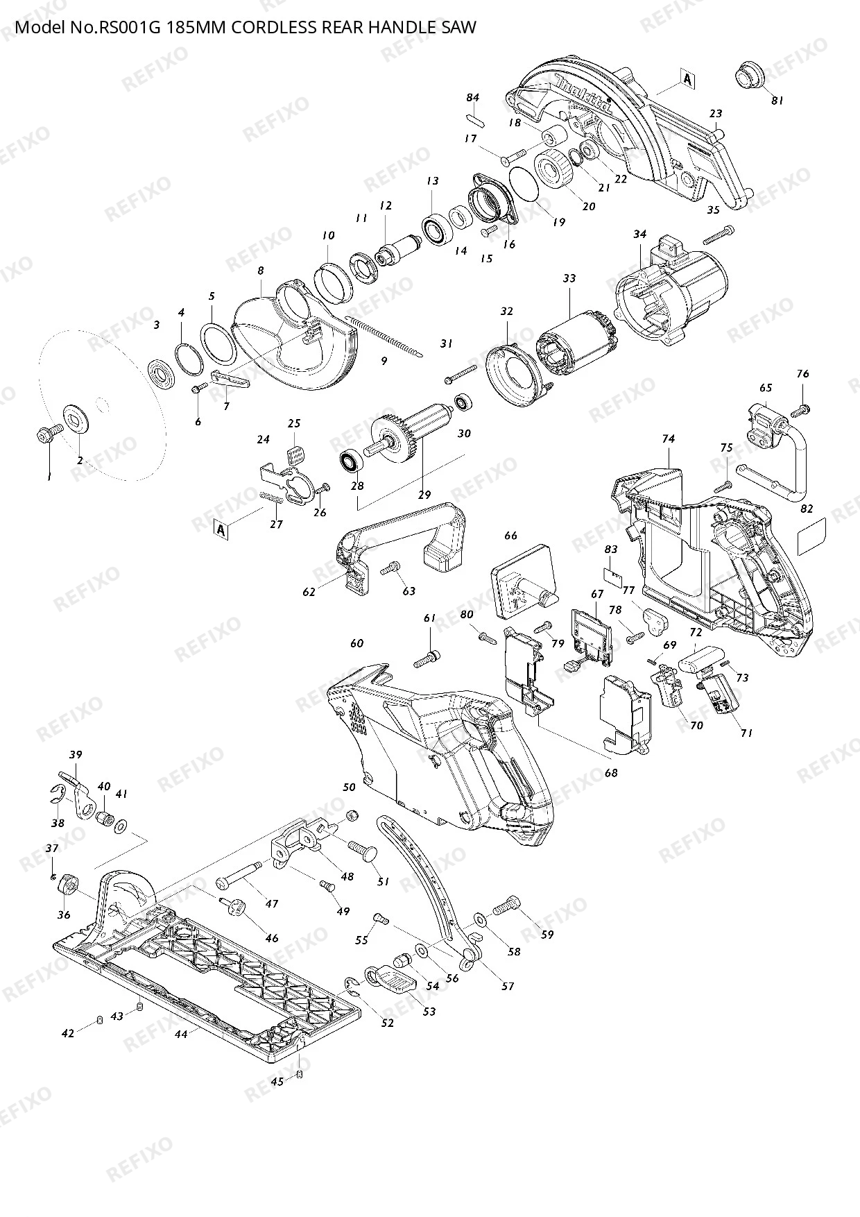 MAKITA RS001G — схема запчастей
