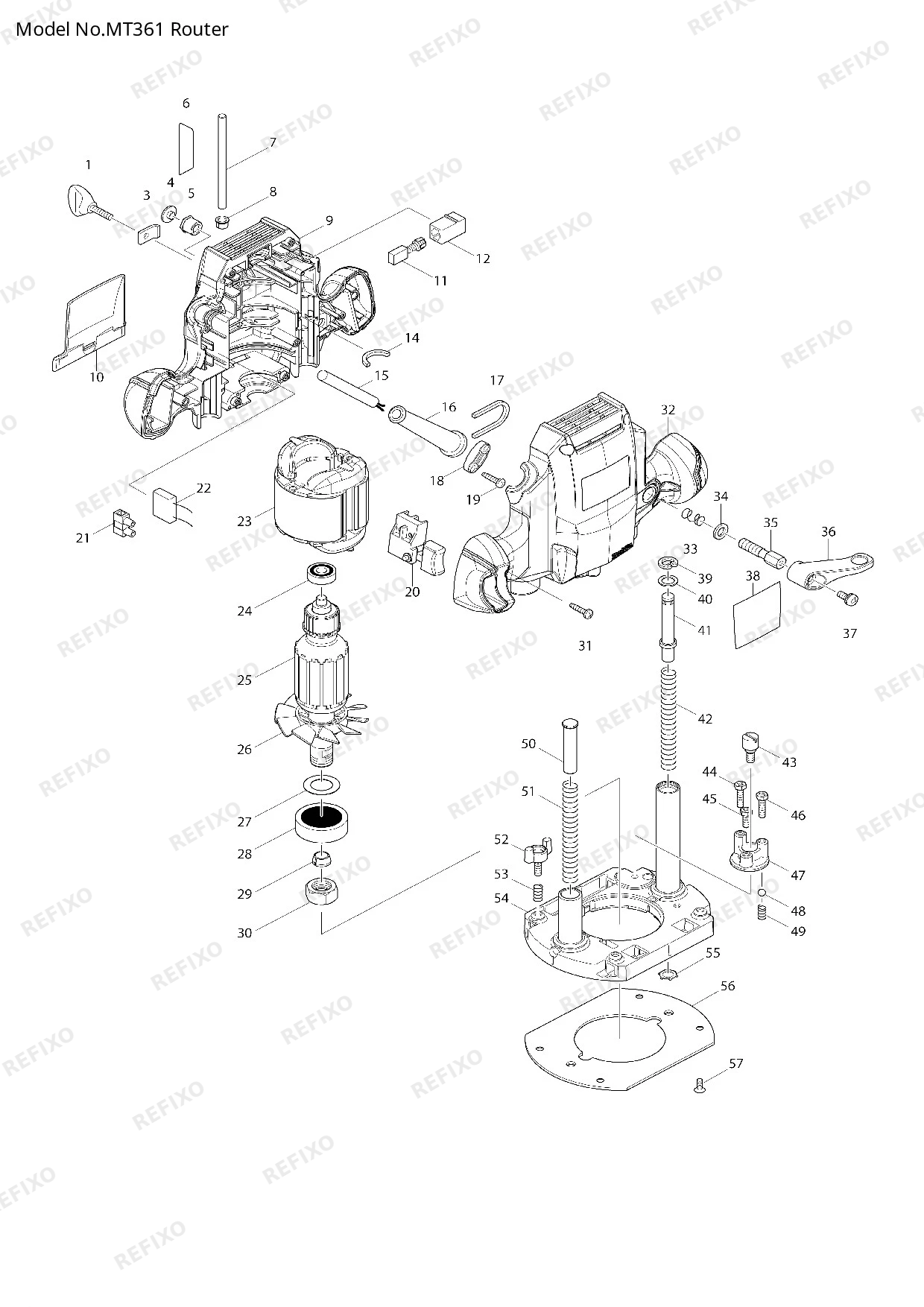 MAKITA MT361 — схема запчастей