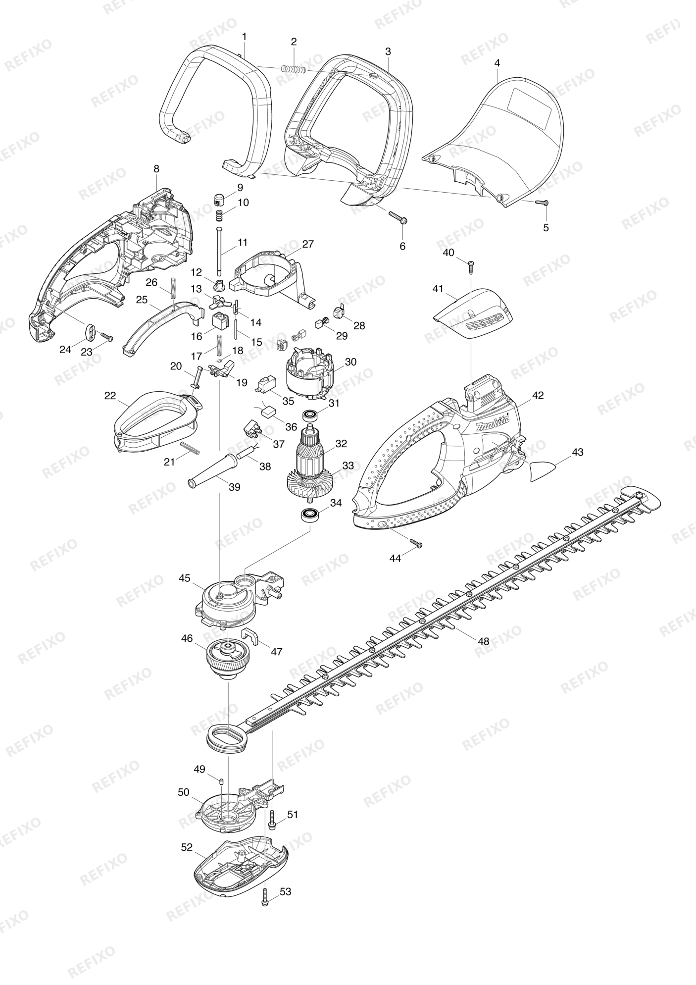 MAKITA UH7580 — схема запчастей