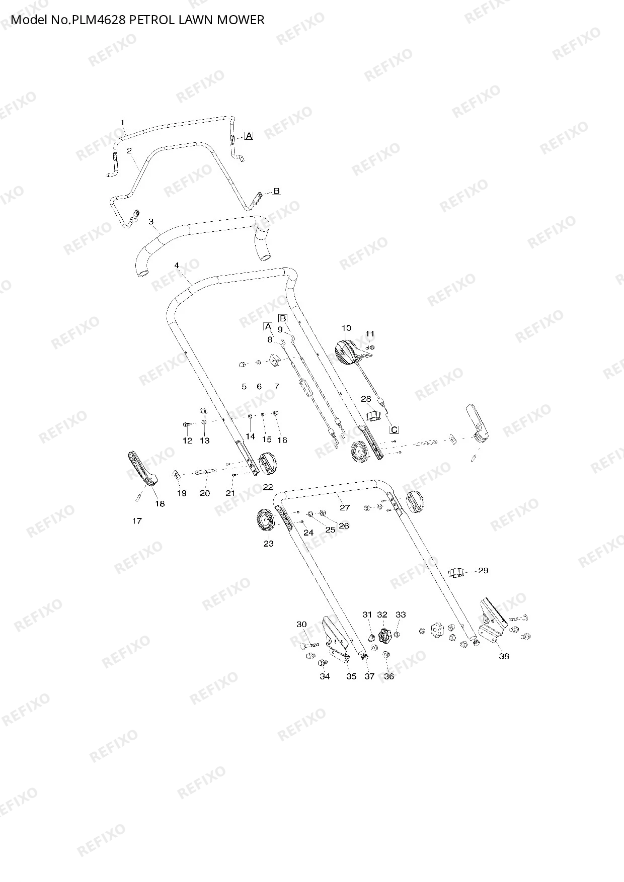 MAKITA PLM4628 — схема запчастей