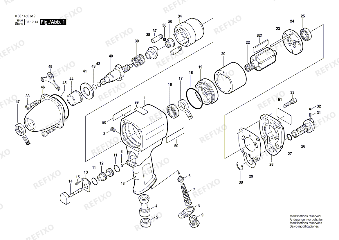 Bosch Schlagschrauber DDS 1/2" Y-355 H (0 607 450 612) — схема запчастей