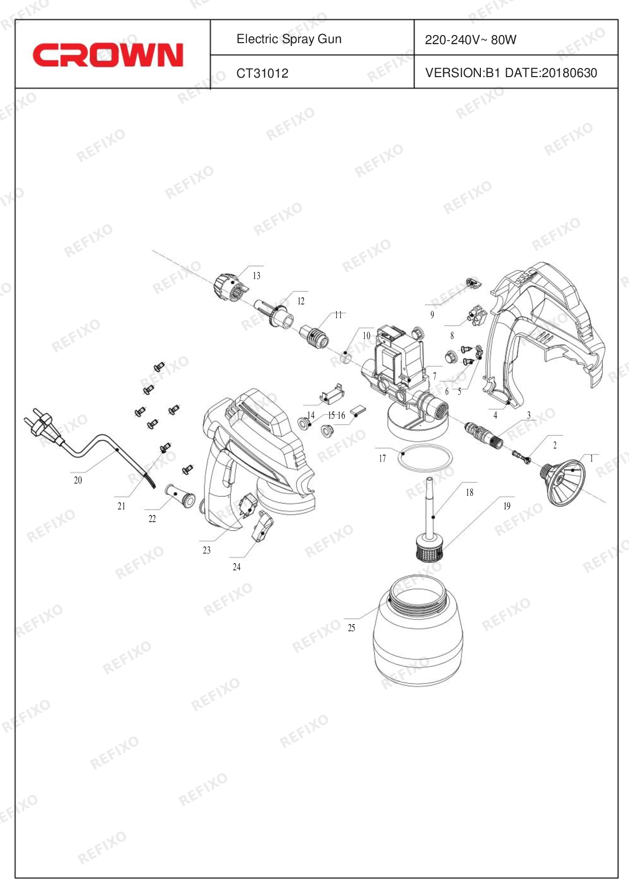CROWN CT31012 — схема запчастей