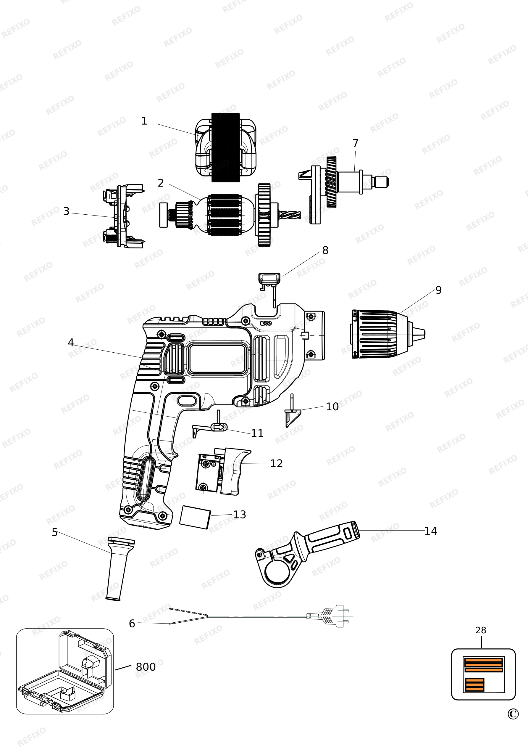 Black&Decker УДАРНАЯ ДРЕЛЬ BEH71A40SK — схема запчастей
