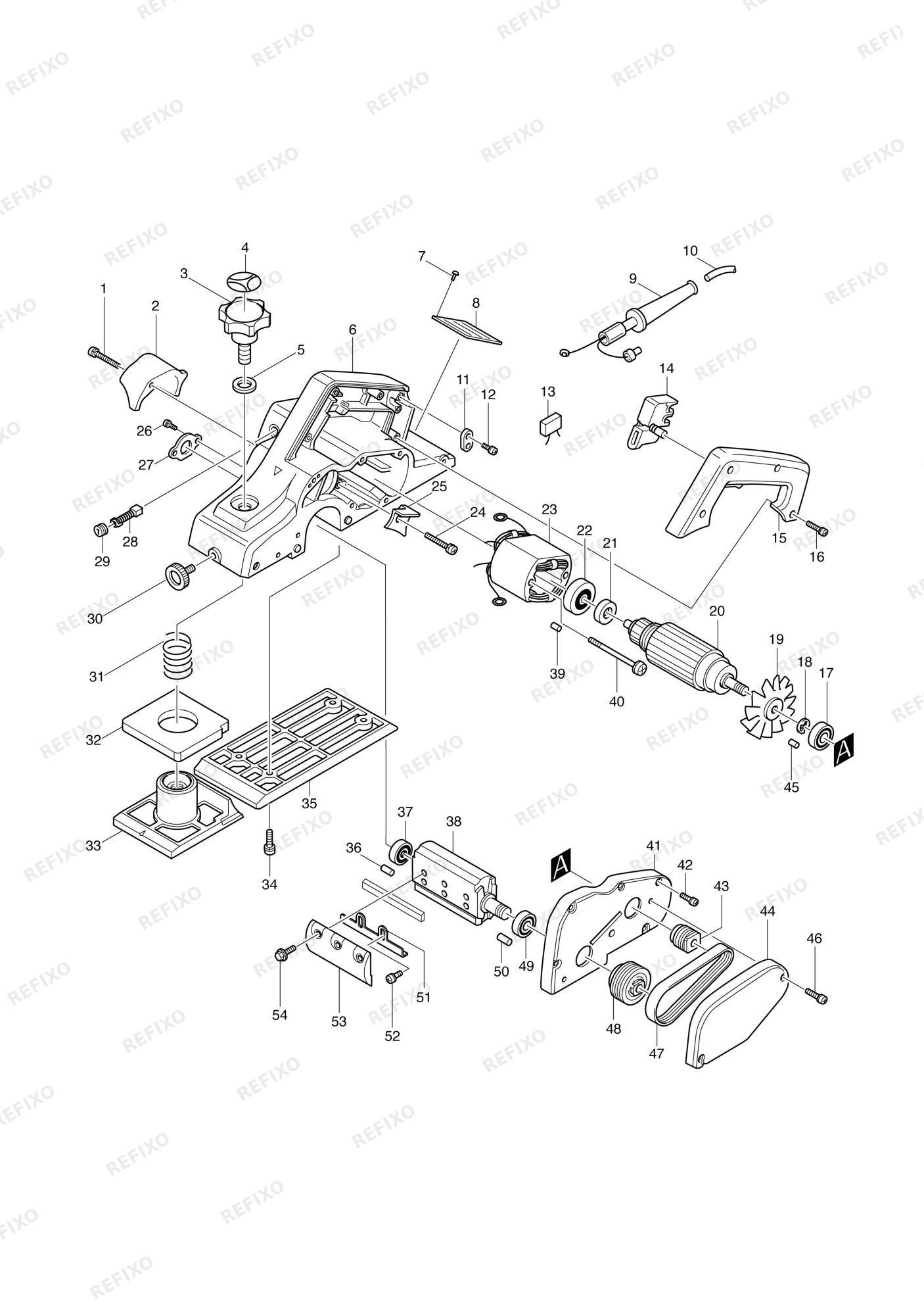 MAKITA 1901 — схема запчастей