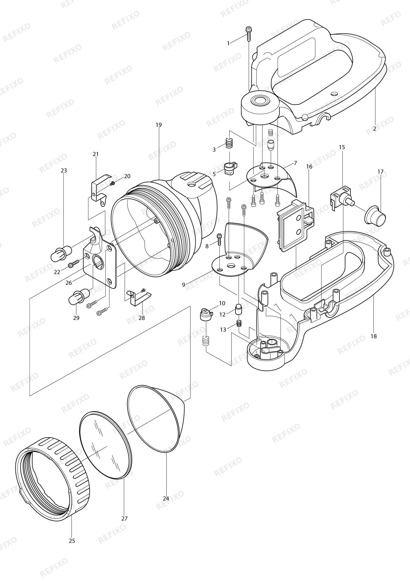 MAKITA BML240 — схема запчастей