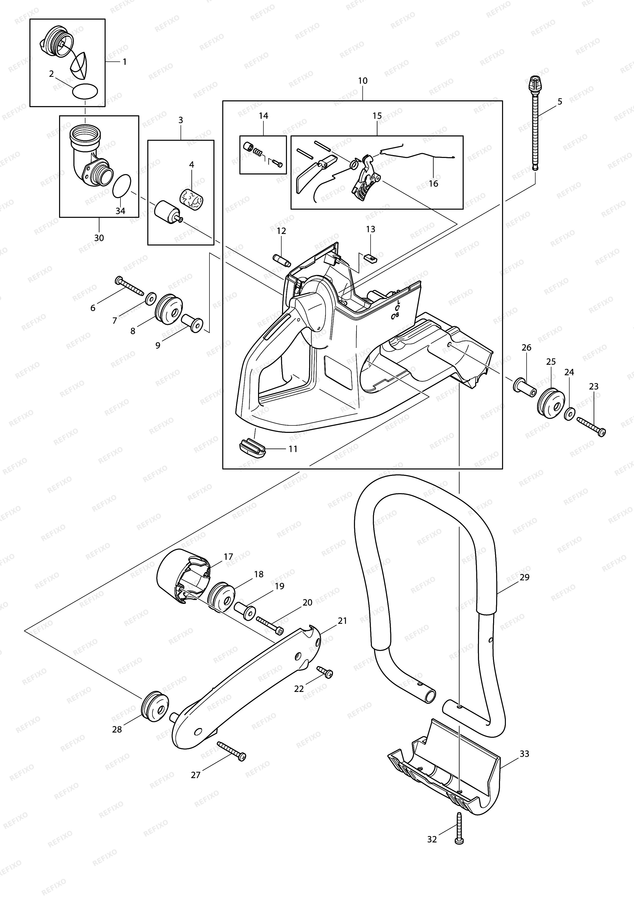 MAKITA DPC6400 — схема запчастей