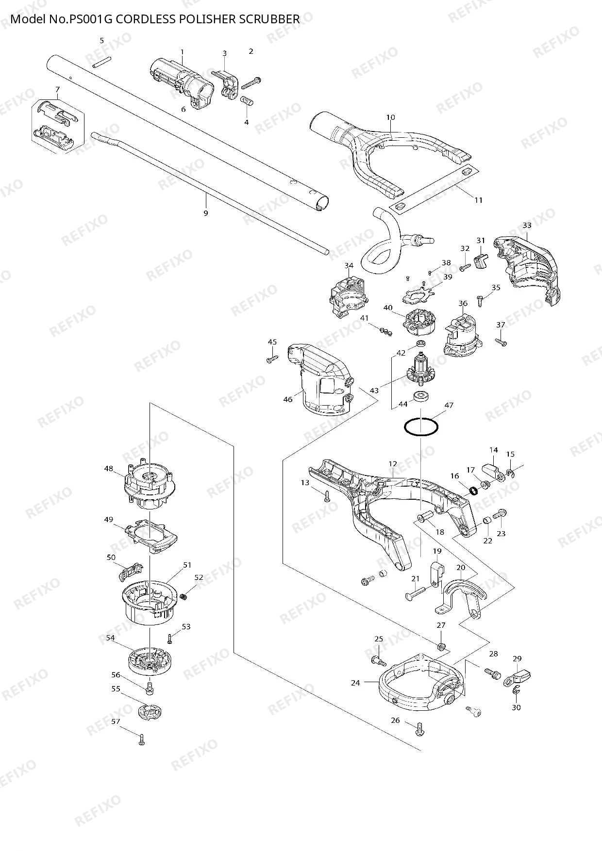 MAKITA PS001G — схема запчастей