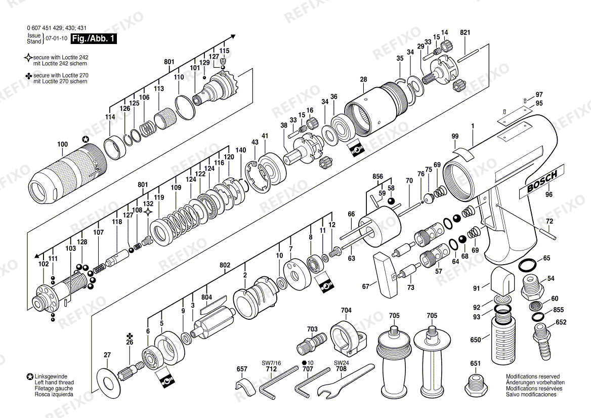 Bosch Pw- шуруповёрт -Ind 370 WATT-SERIE (0 607 451 431) — схема запчастей