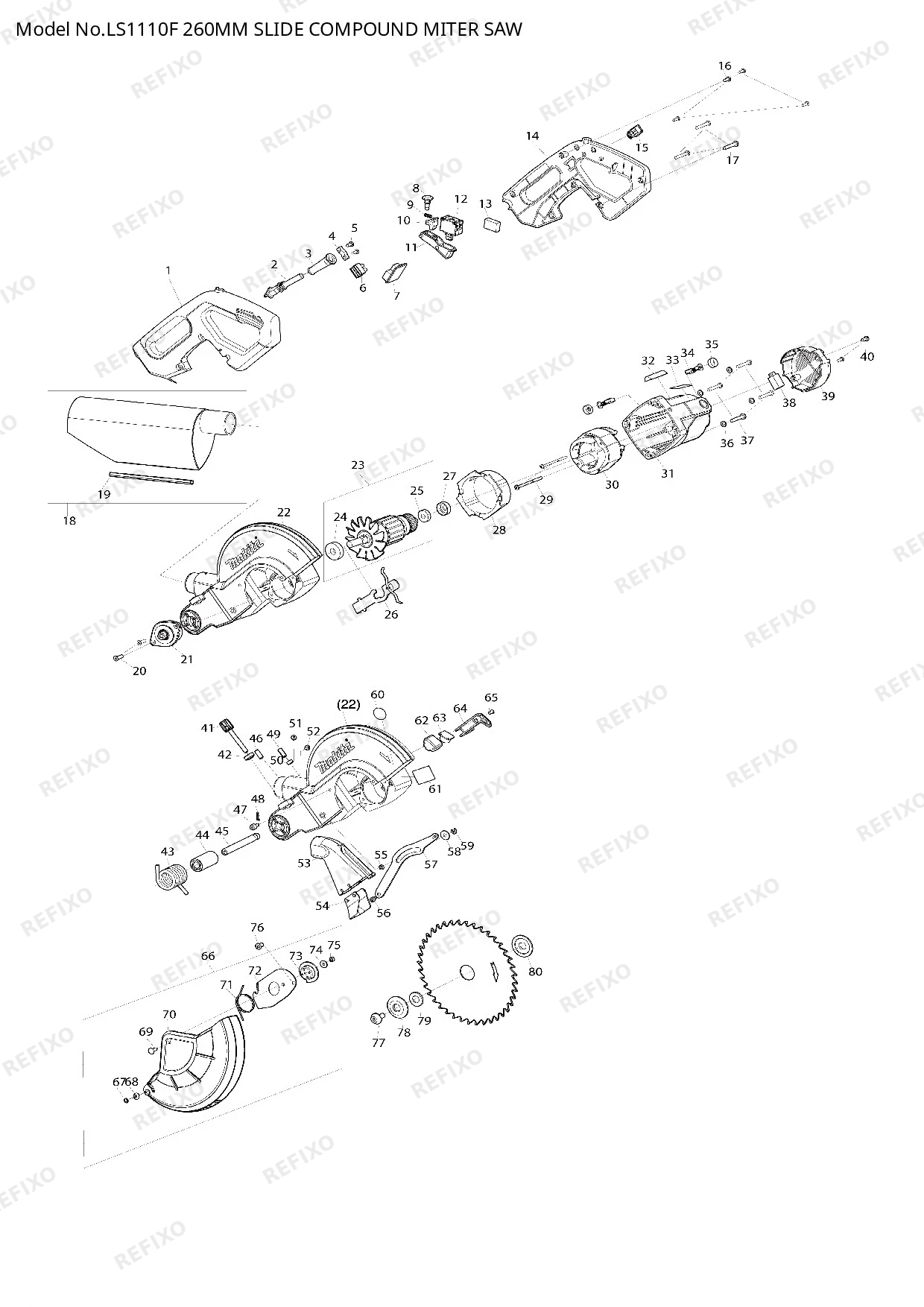 MAKITA LS1110F — схема запчастей