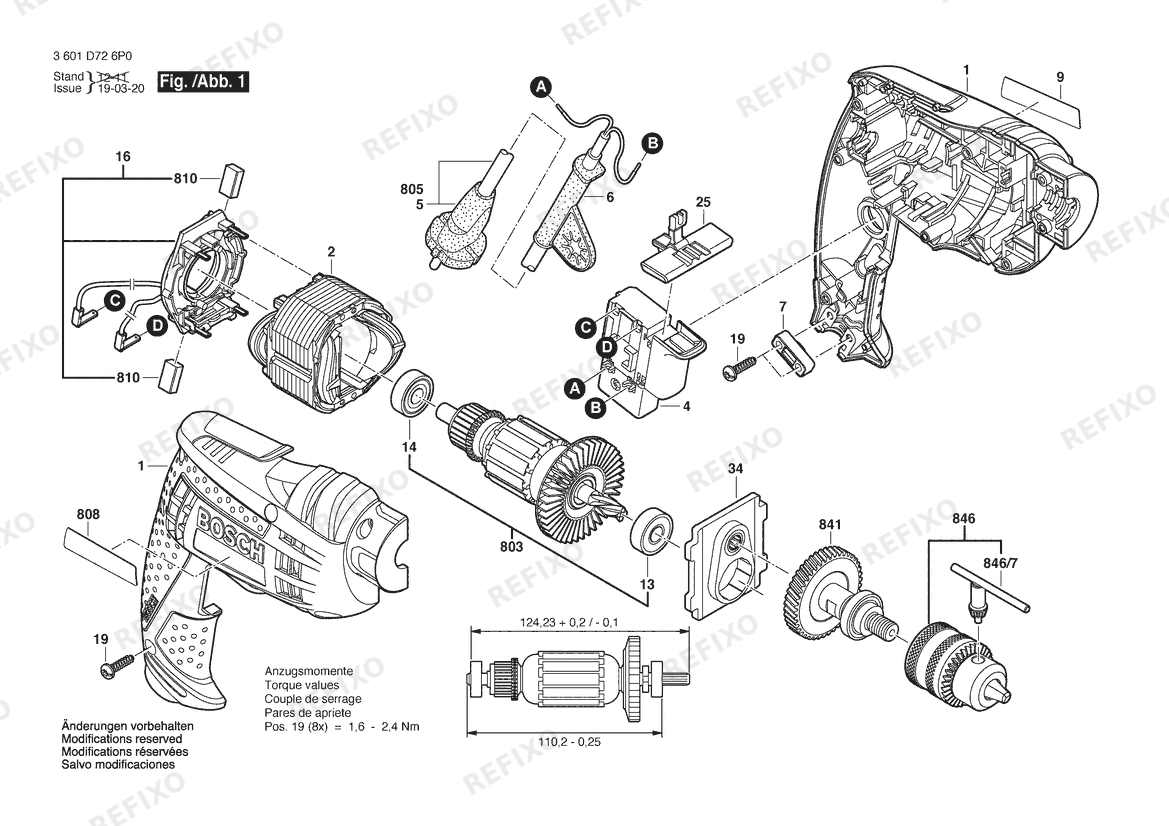 Bosch Дрель GBM 6 RE | 230 V | 044 - LAM (3 601 D72 6P0) — схема запчастей