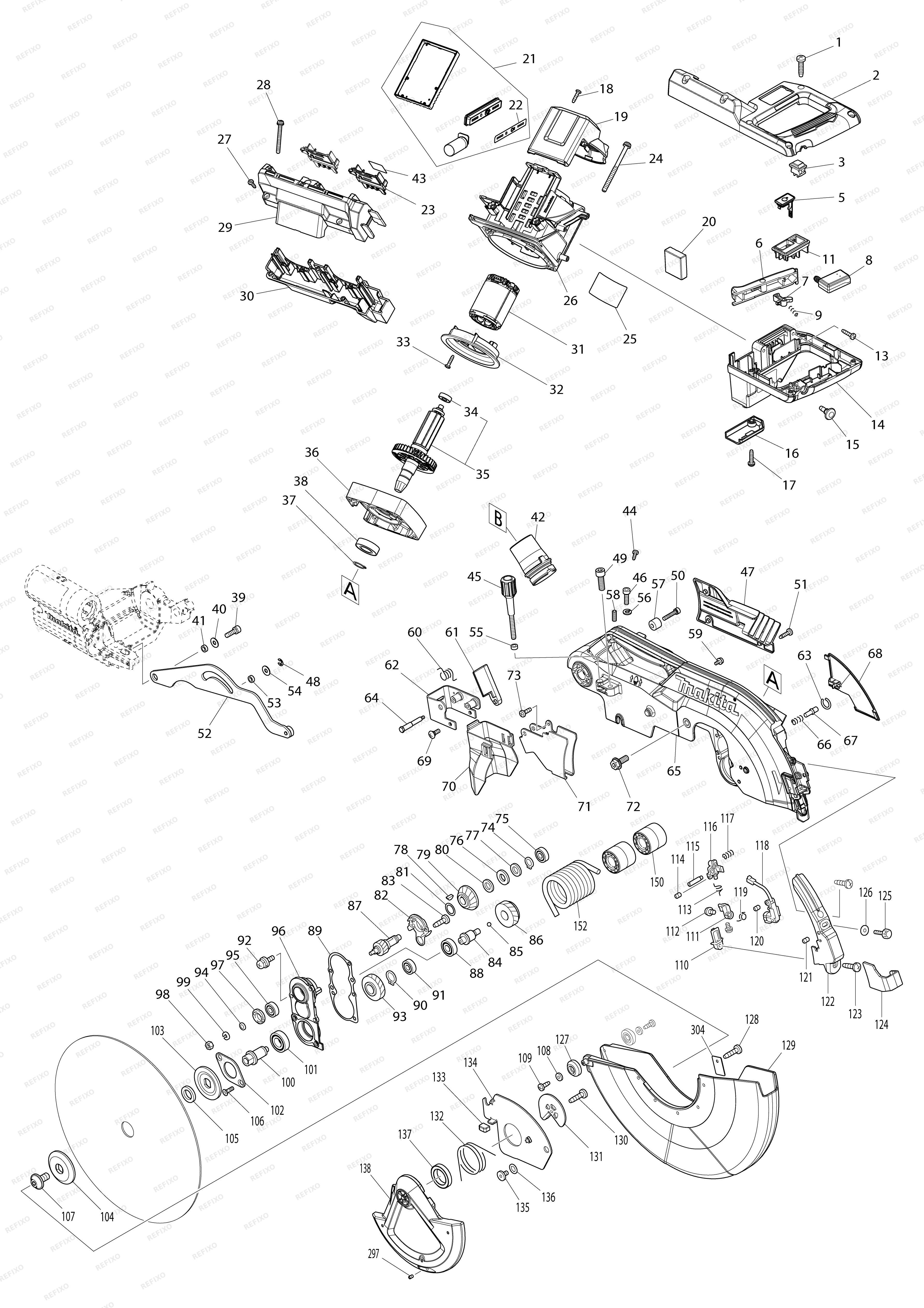 MAKITA DLS211 — схема запчастей