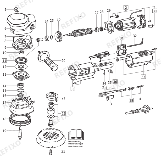 Festool WTS 1507 E-Plus - эксцентриковая шлифмашина 571923 — схема запчастей