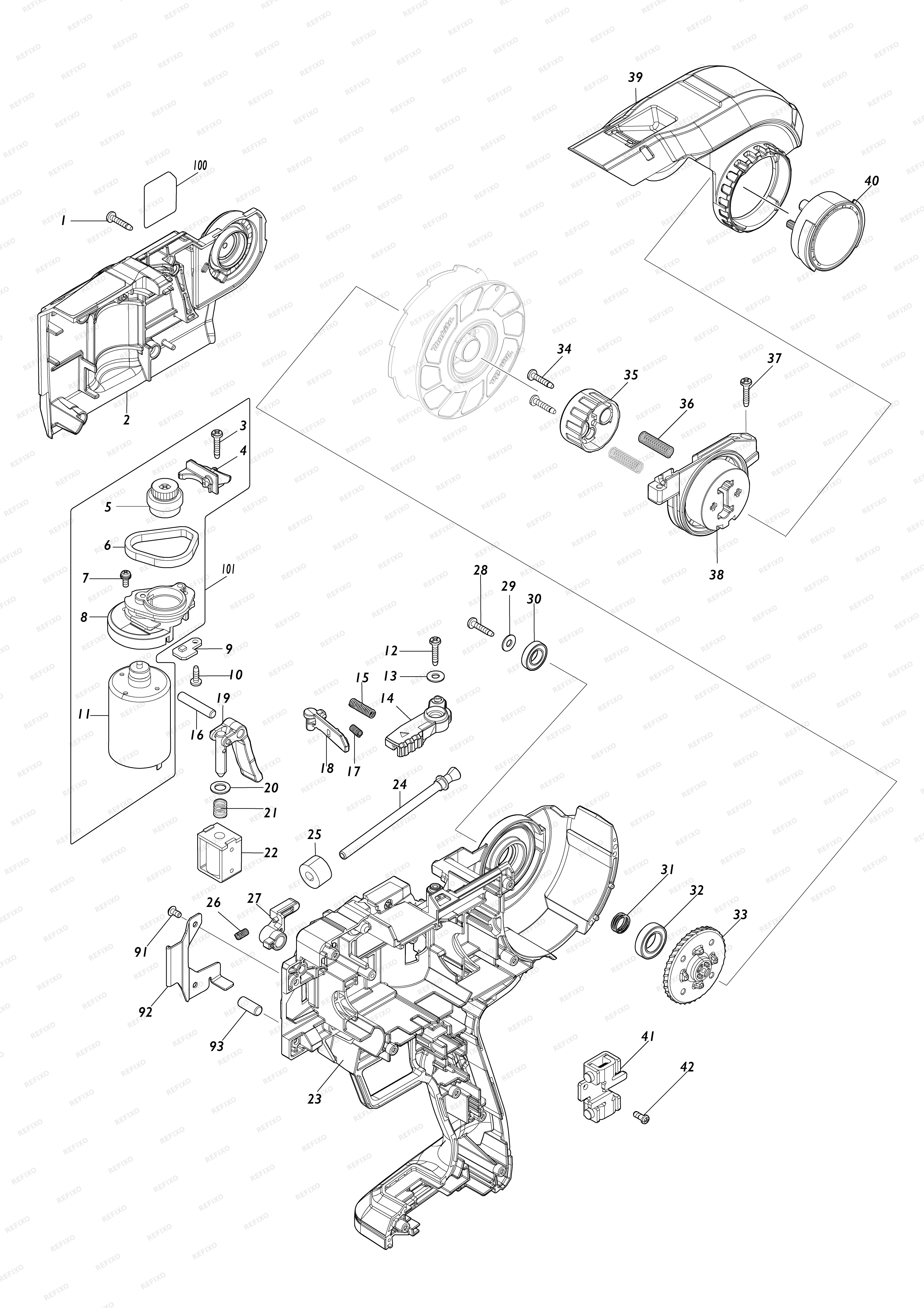 MAKITA DTR181 — схема запчастей